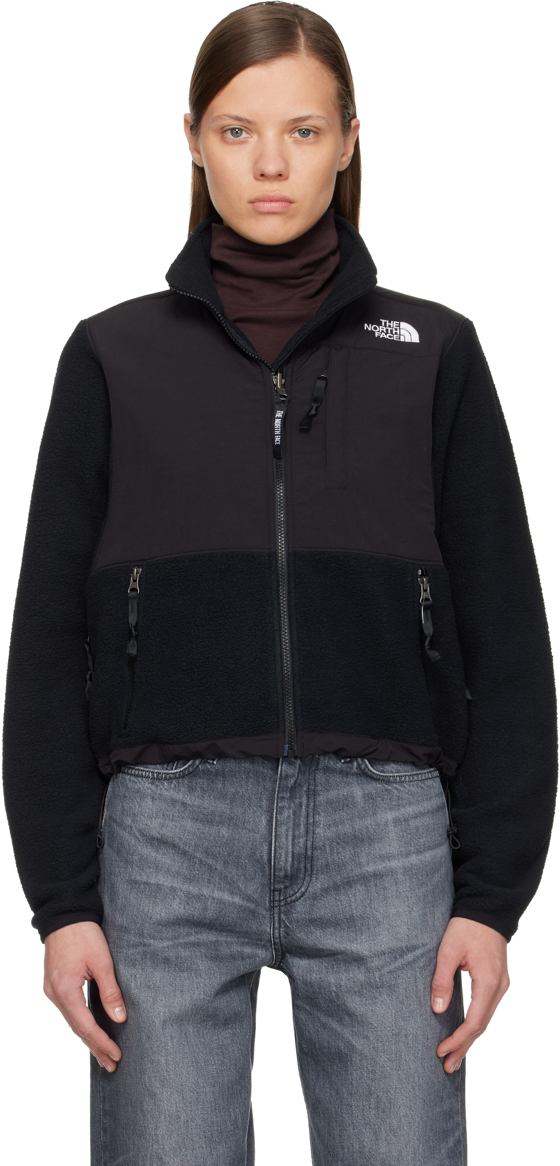 The North Face Womens Black Retro Denali Fleece Jacket In Multi