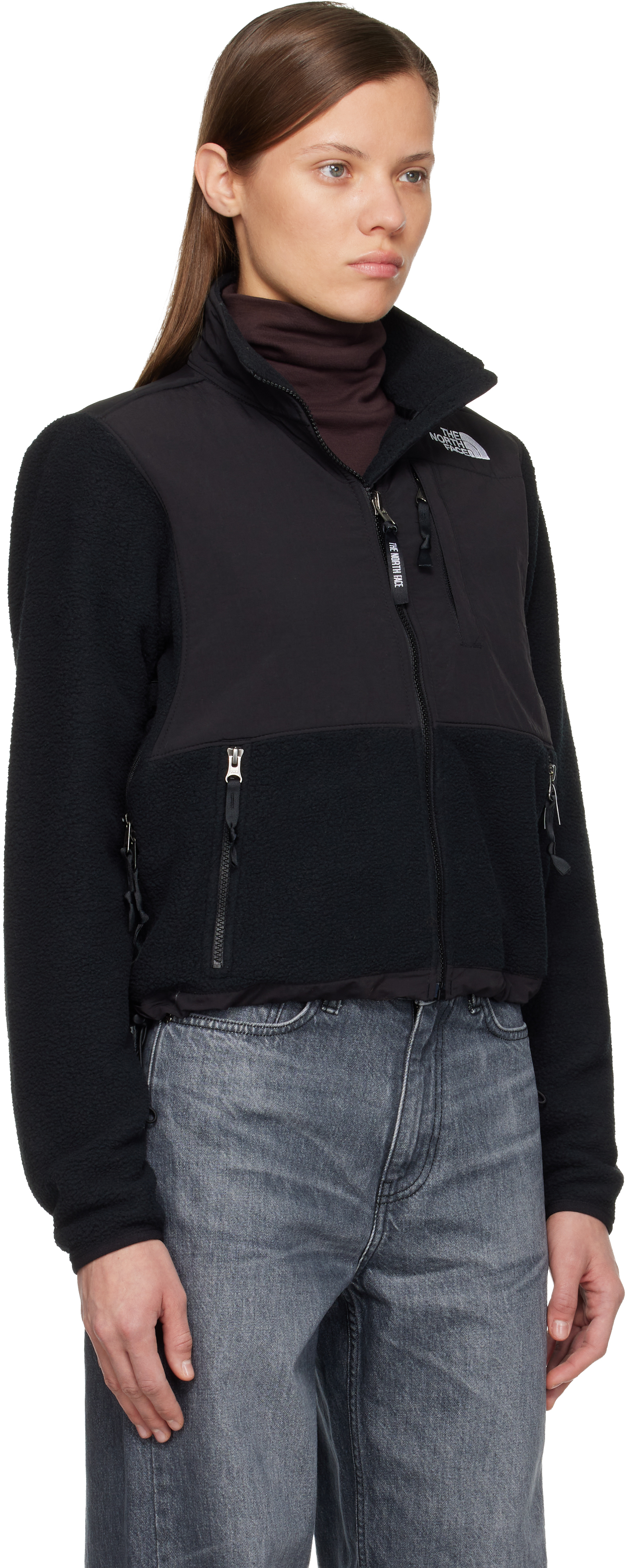 The North Face Womens Black Retro Denali Fleece Jacket In Multi