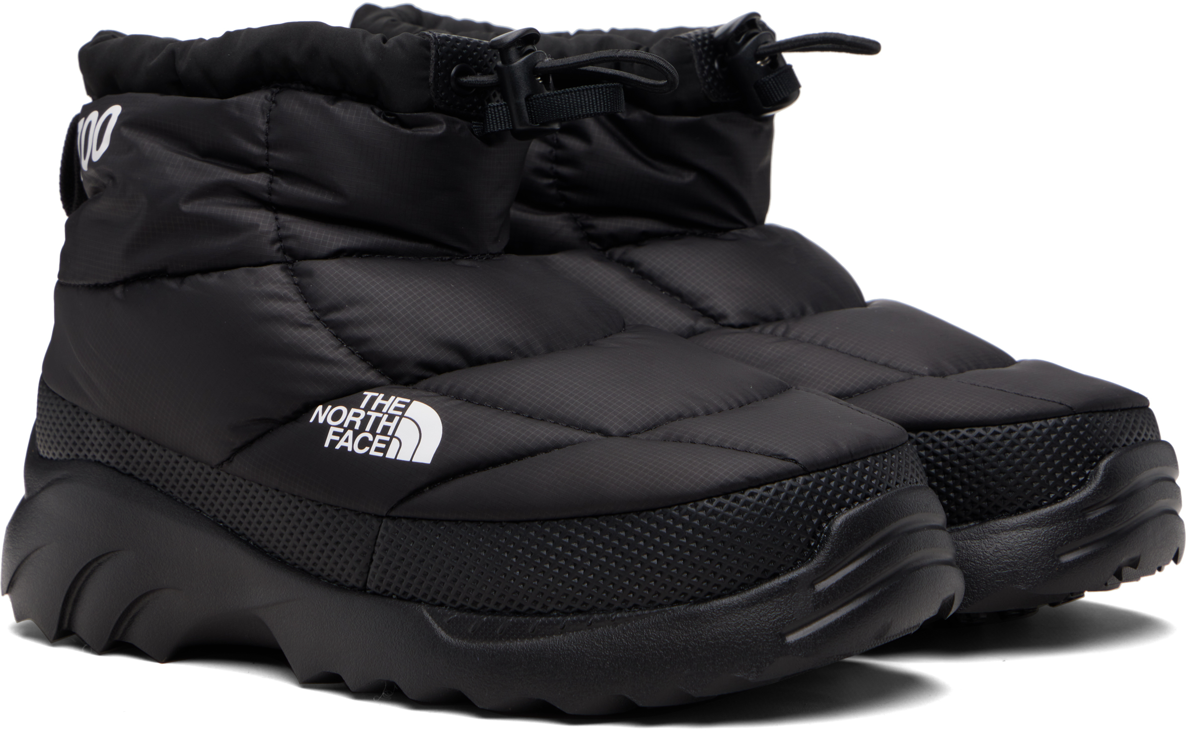 The North Face Black Nuptse Traction Chukka Boots In Black
