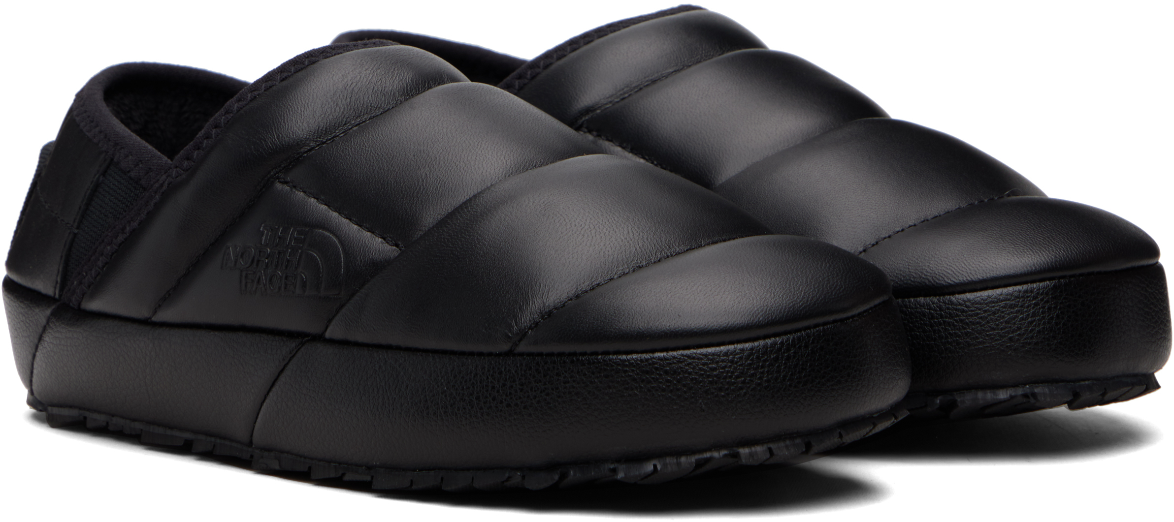 The North Face Black Leather Thermoball Traction Mule Loafers