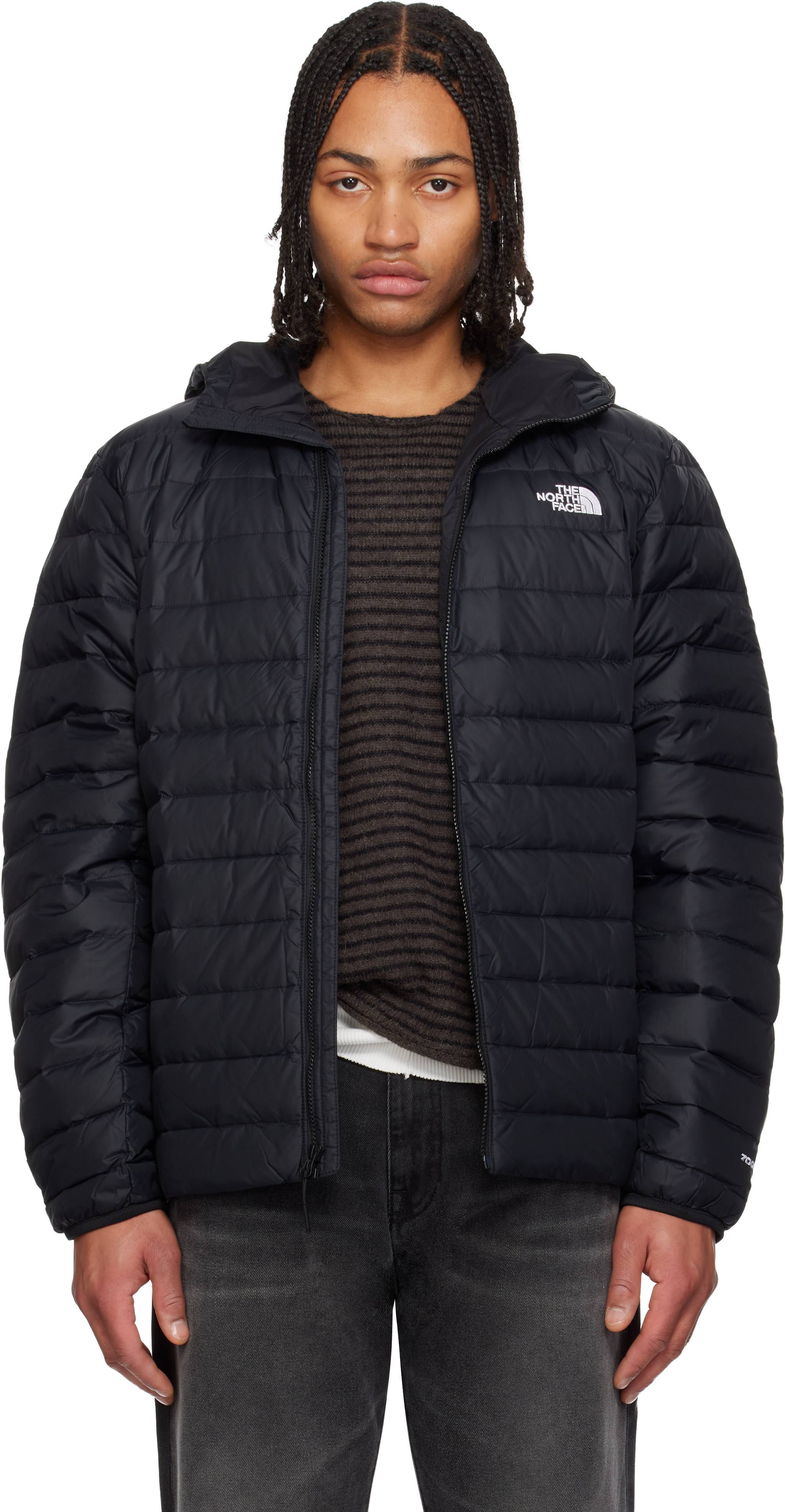 フード付きダウンジャケット　ブラック(Black 99A) The North Face: ブラック Classic フード付き ダウンジャケット