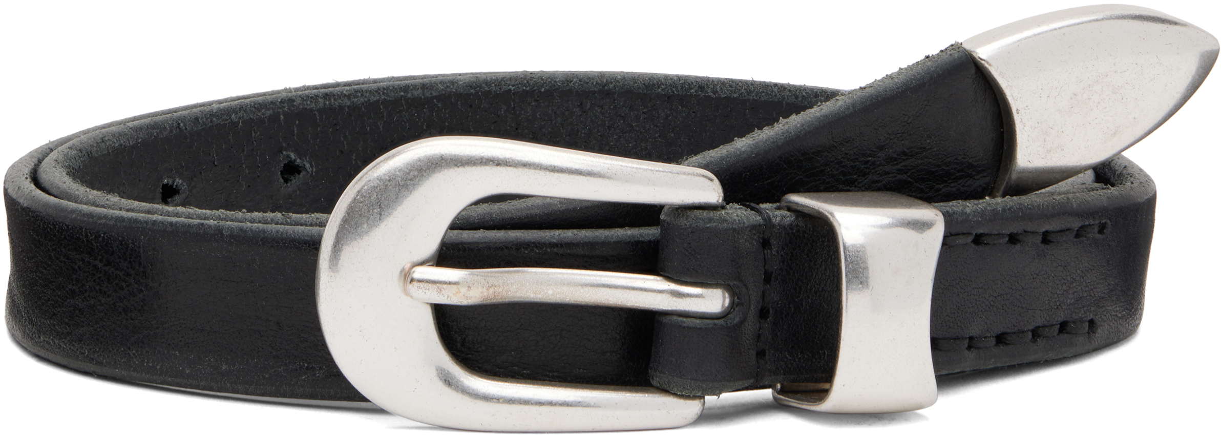 小物 OUR LEGACY BELT 2 CM BLACK LEATHER80/1 Our Legacy - Belt 2 cm Black