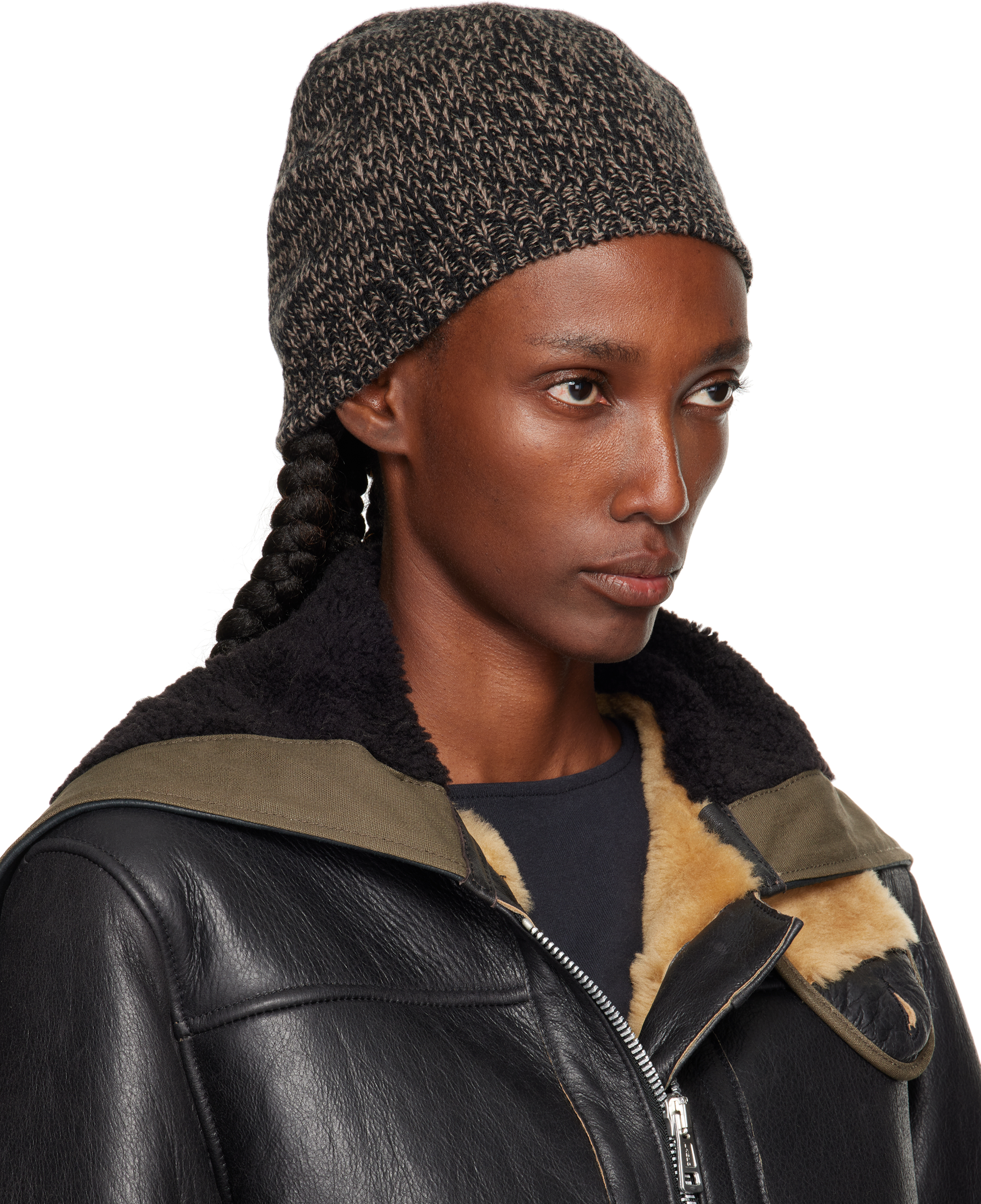 Our Legacy Black & Brown Classic Beanie In Gray