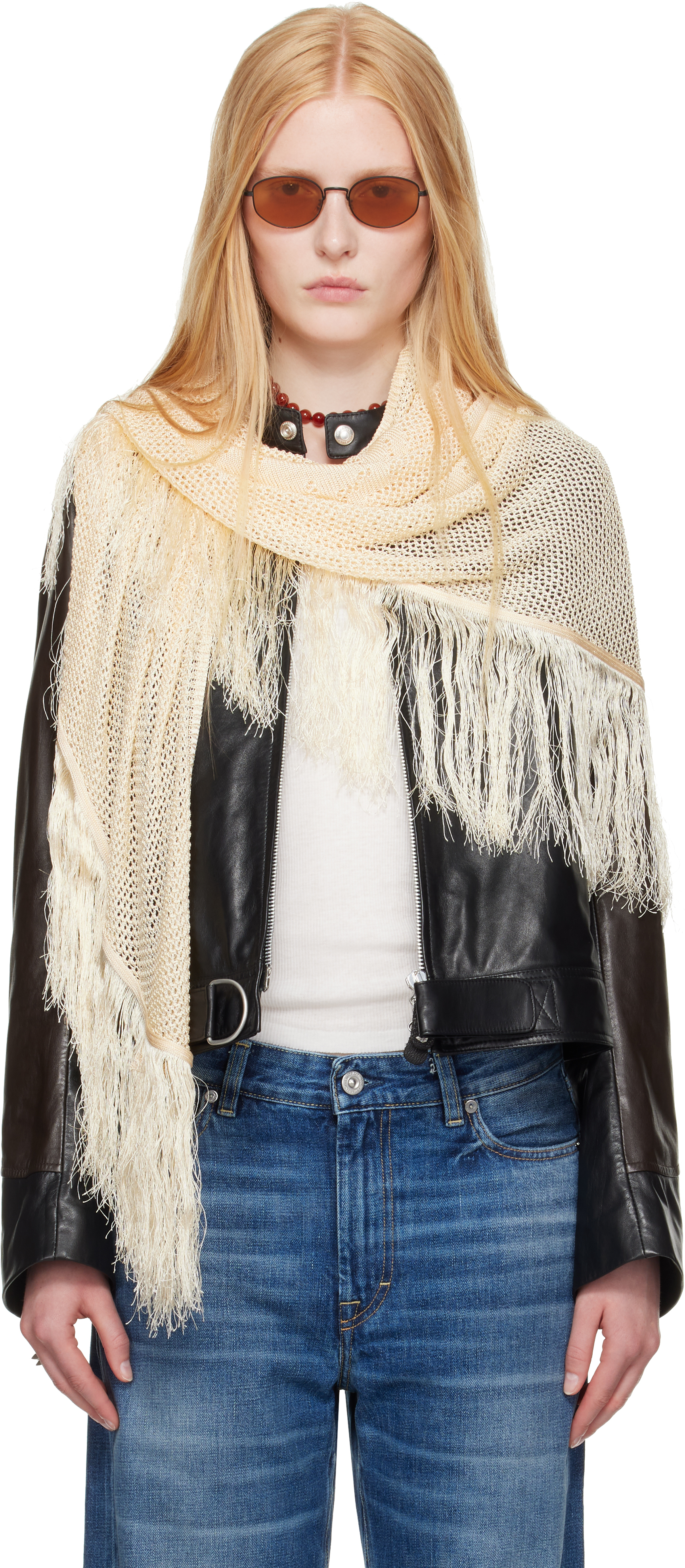 WORK SHOP Emporio Armani Beige Triangolo Scarf