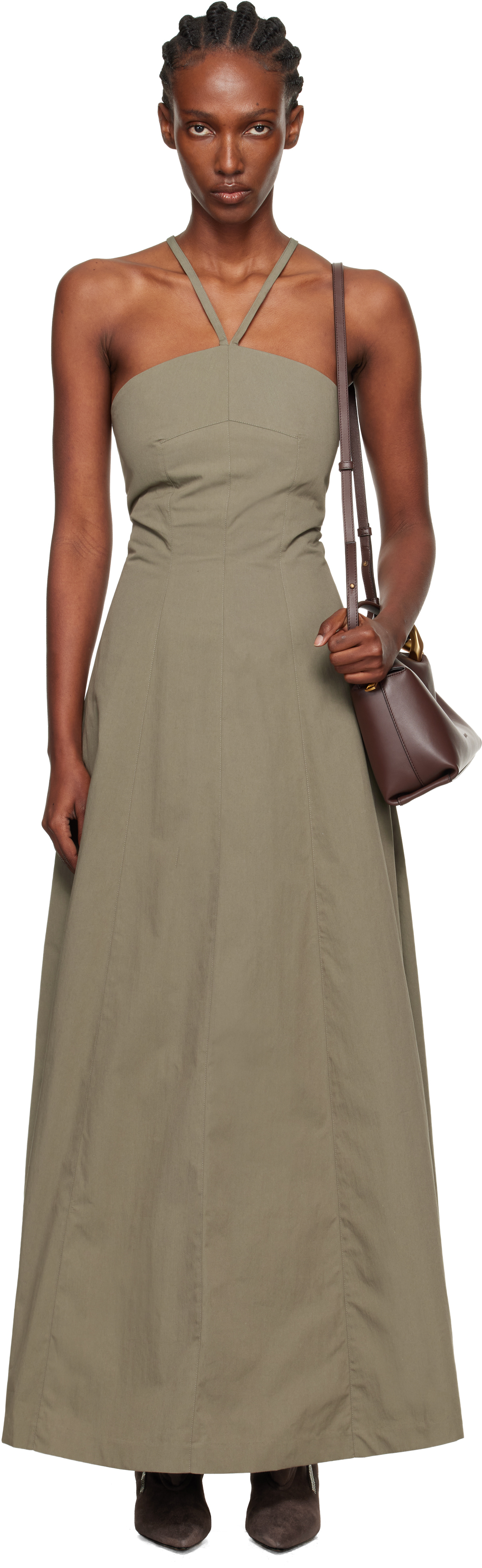 Our Legacy Khaki Poise Maxi Dress In Green