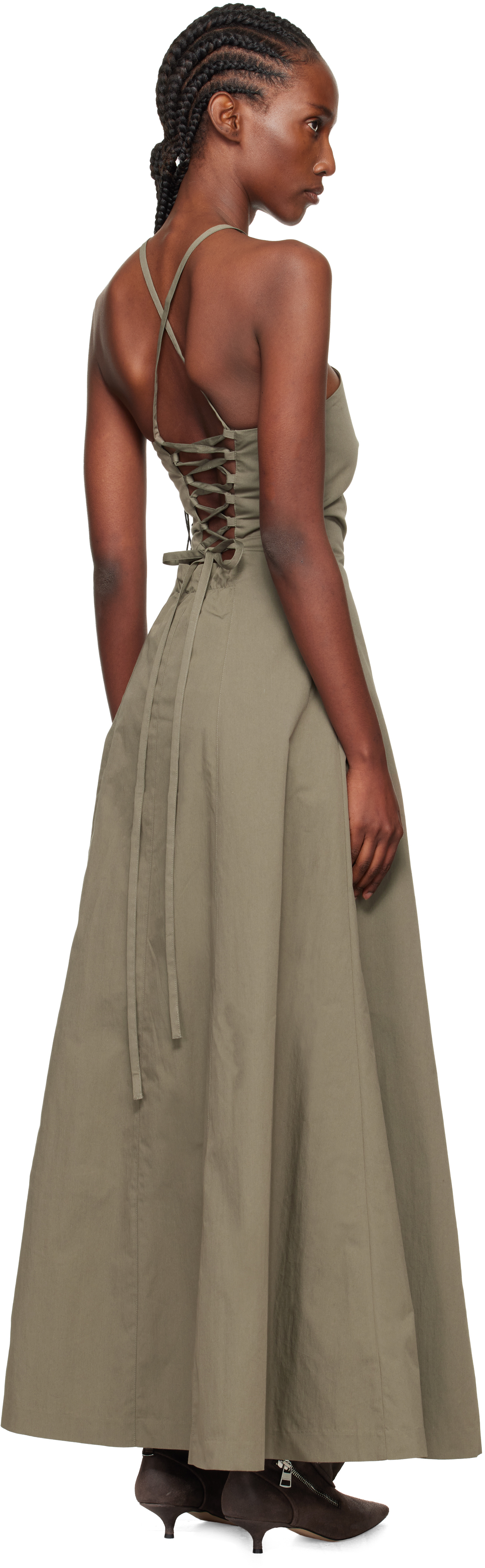 Our Legacy Khaki Poise Maxi Dress In Green