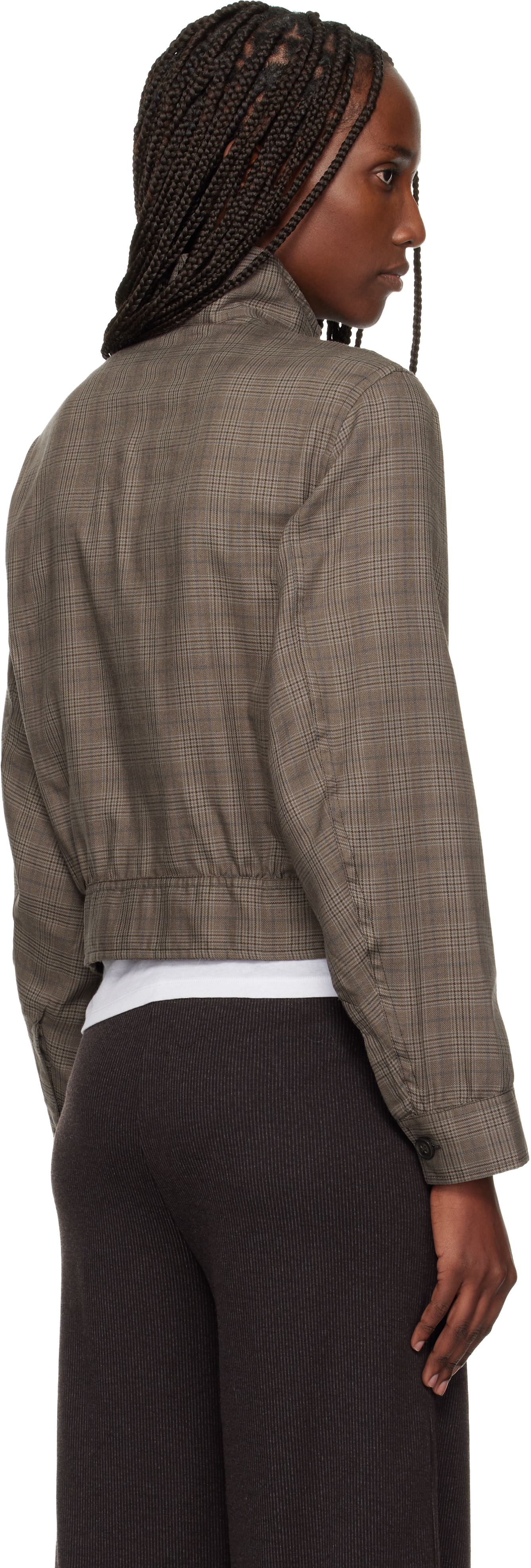 Our Legacy Checked Button-up Bomber Jacket In Multi