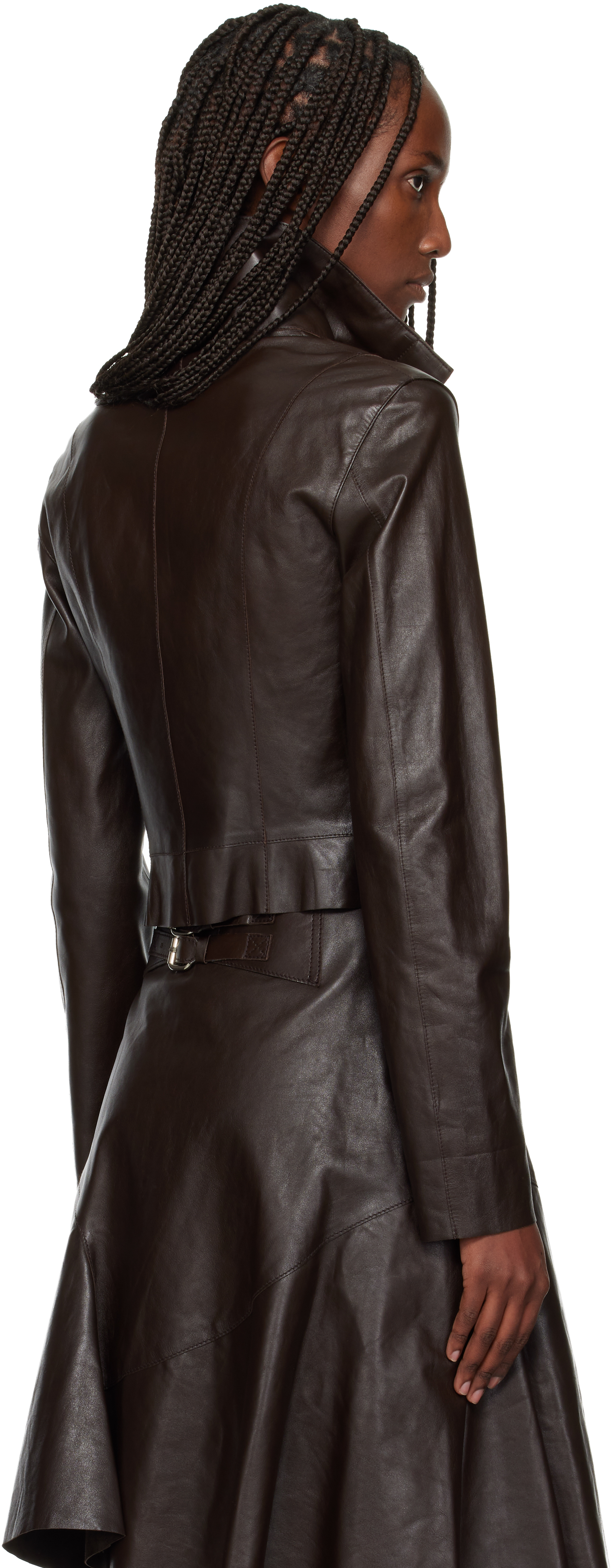 Our Legacy Brown Concealed Leather Jacket In Brown