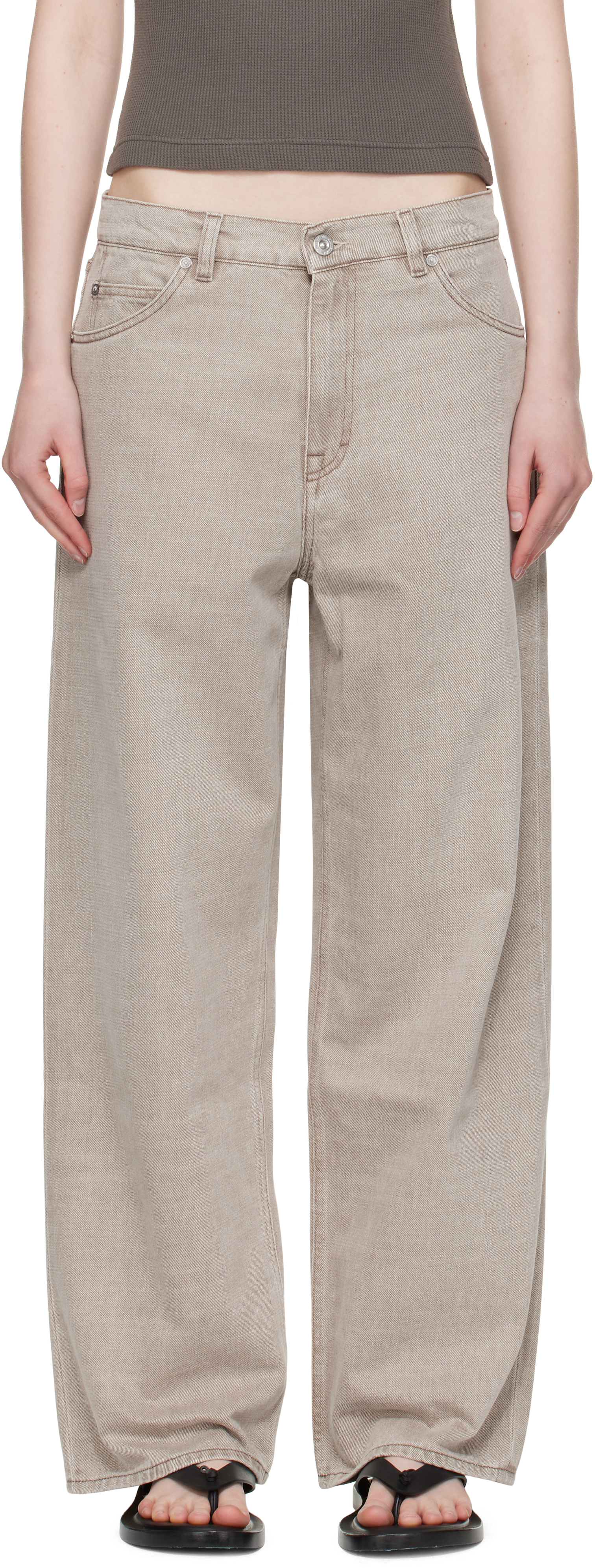 パンツ Our Legacy VAST Cut Vienna Beige Wash 29 Our Legacy - Moto Cut Vienna Beige Wash