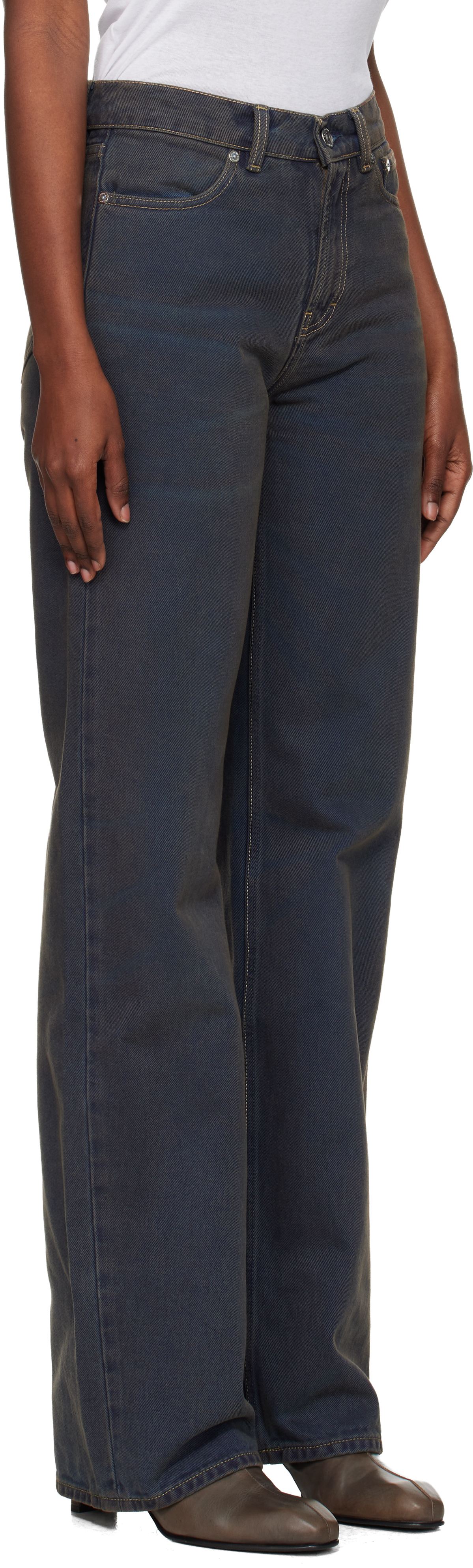 Our Legacy Blue Wata Cut Jeans In Blue