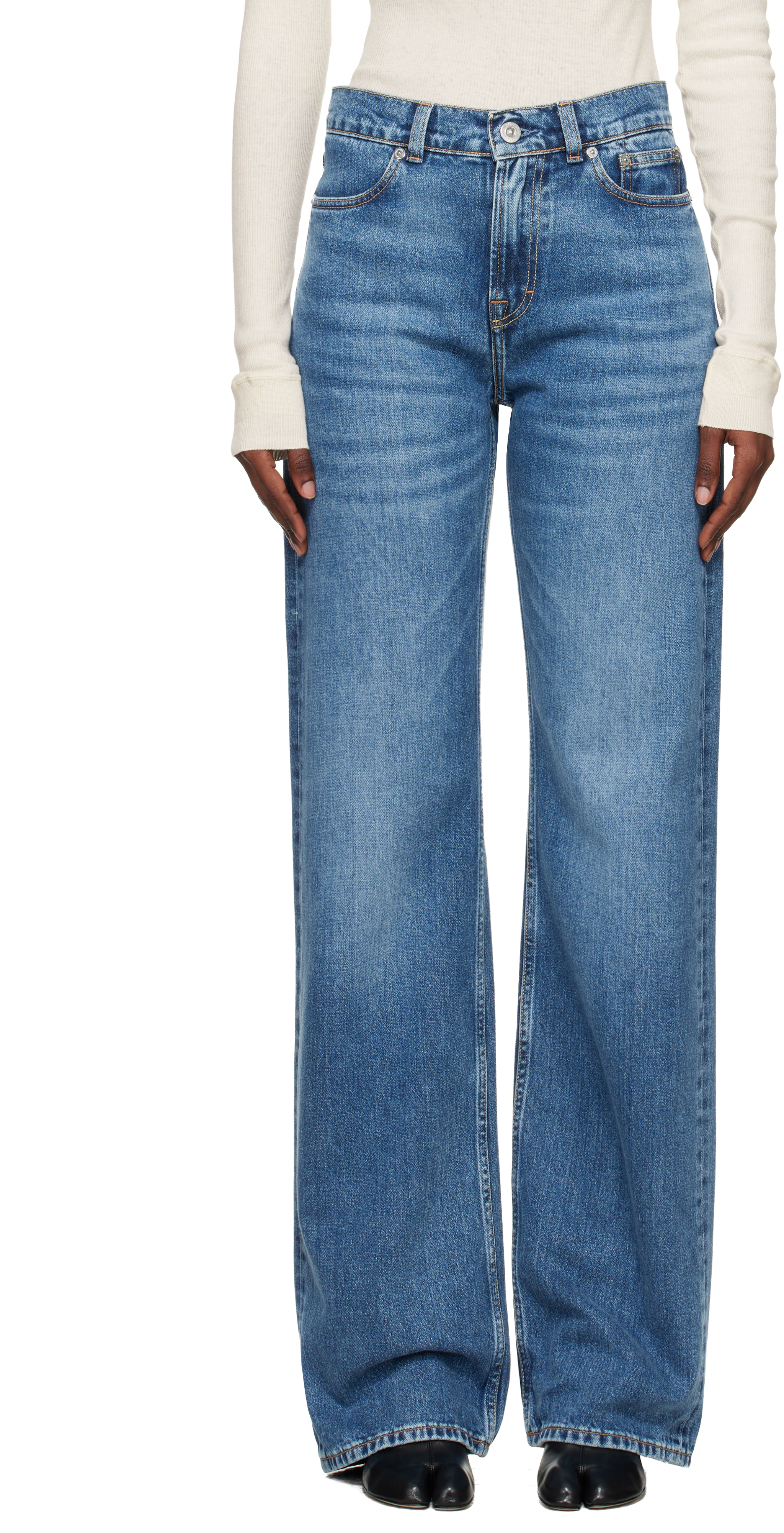 Our Legacy Blue Wata Cut Jeans In Blue