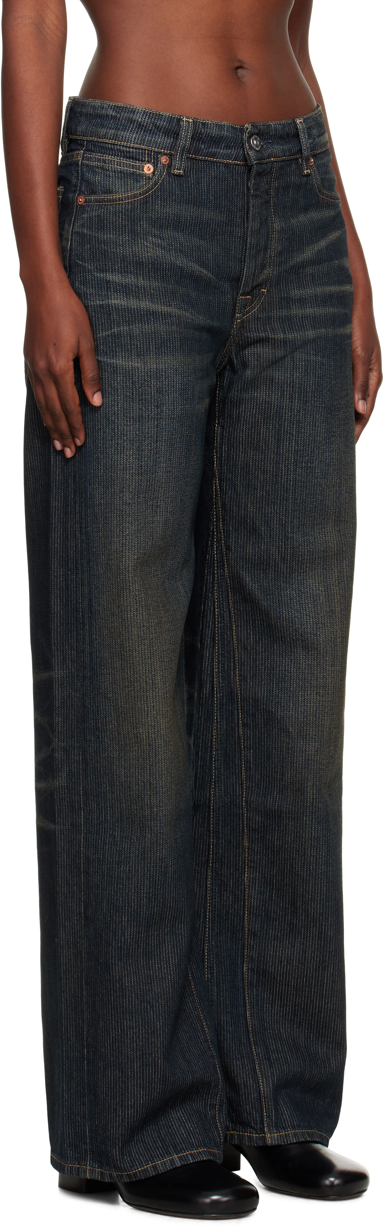 Our Legacy Navy Treble Cut Jeans In Blue