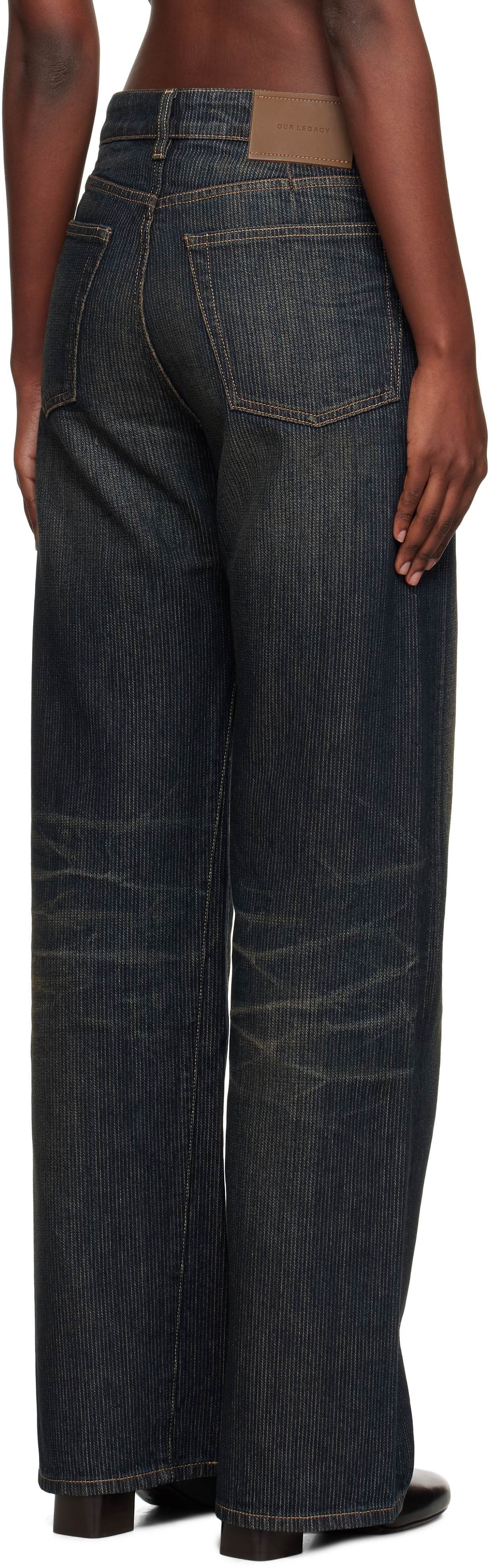 Our Legacy Navy Treble Cut Jeans In Blue