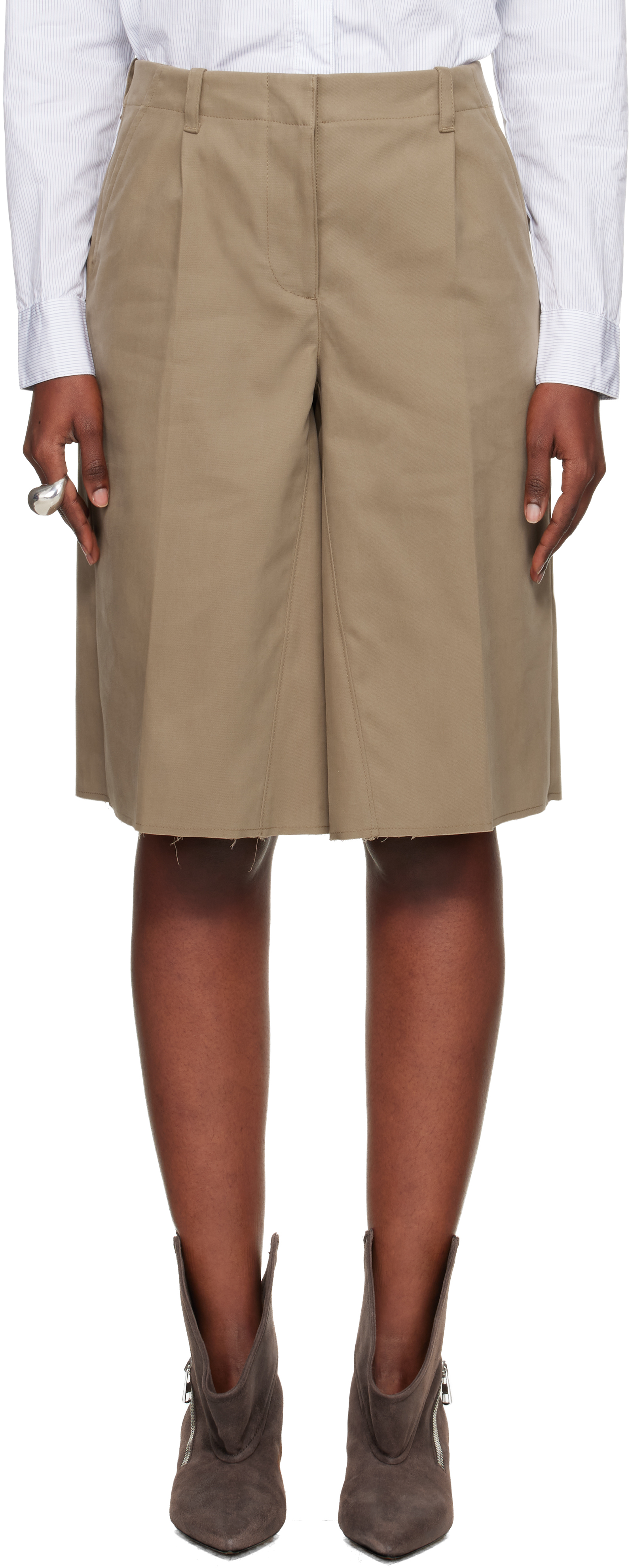 Khaki Jumbo Shorts by OUR LEGACY on Sale