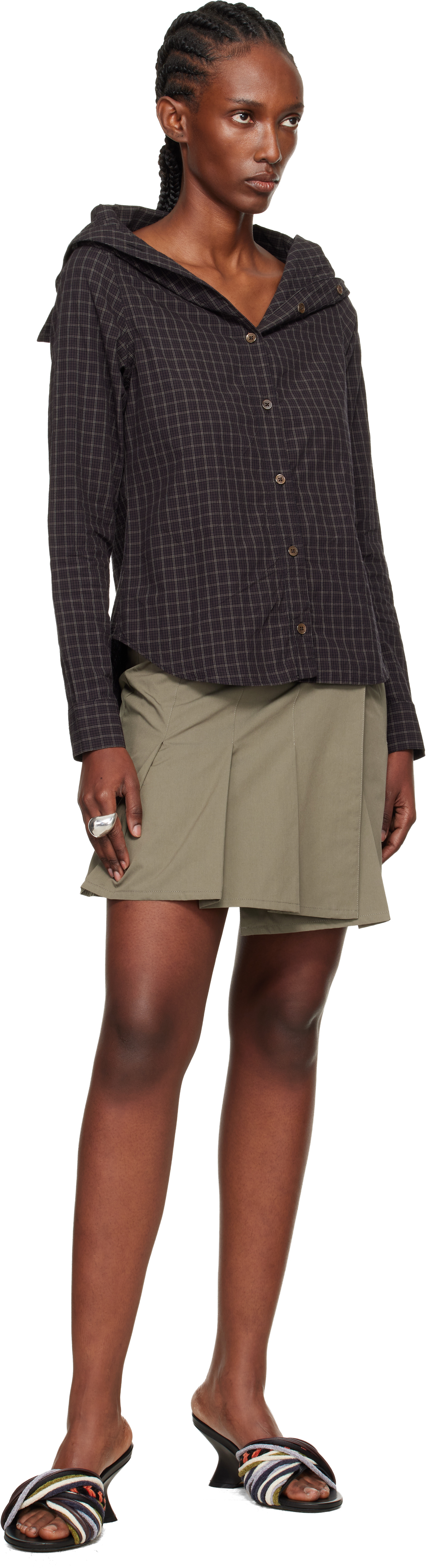 Our Legacy Khaki Girdle Miniskirt In Brown