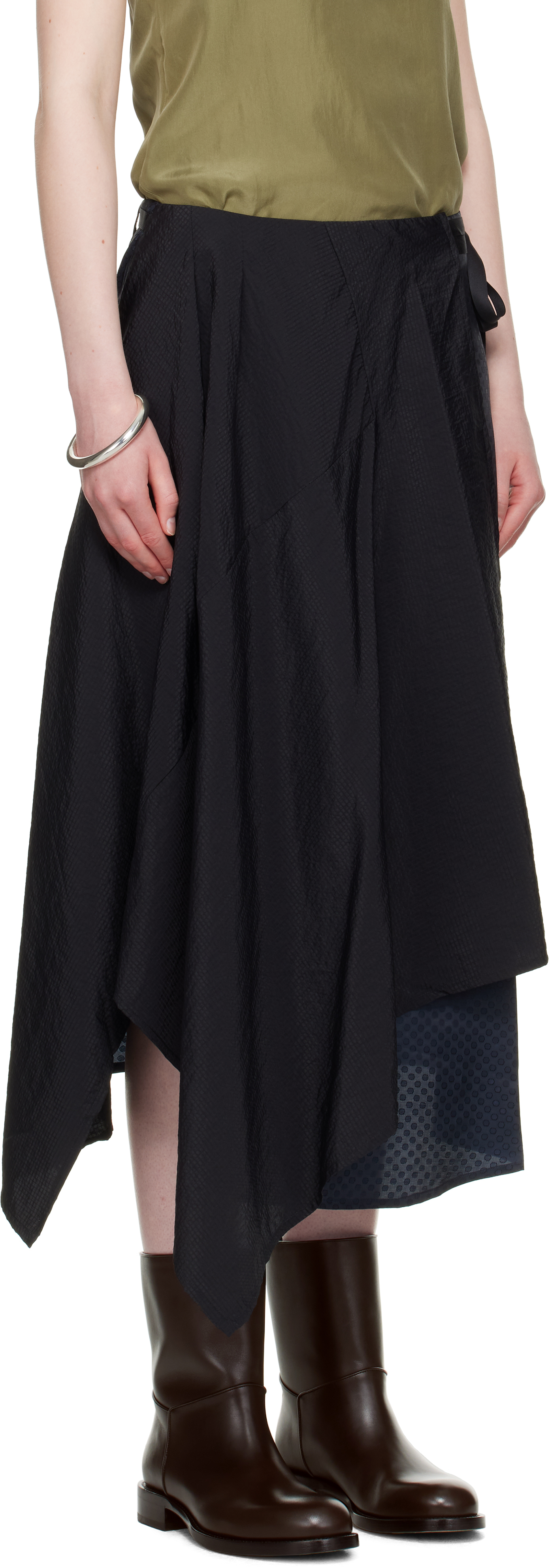 OUR LEGACY WORK SHOP EMPORIO ARMANI NAVY SARO MIDI SKIRT 