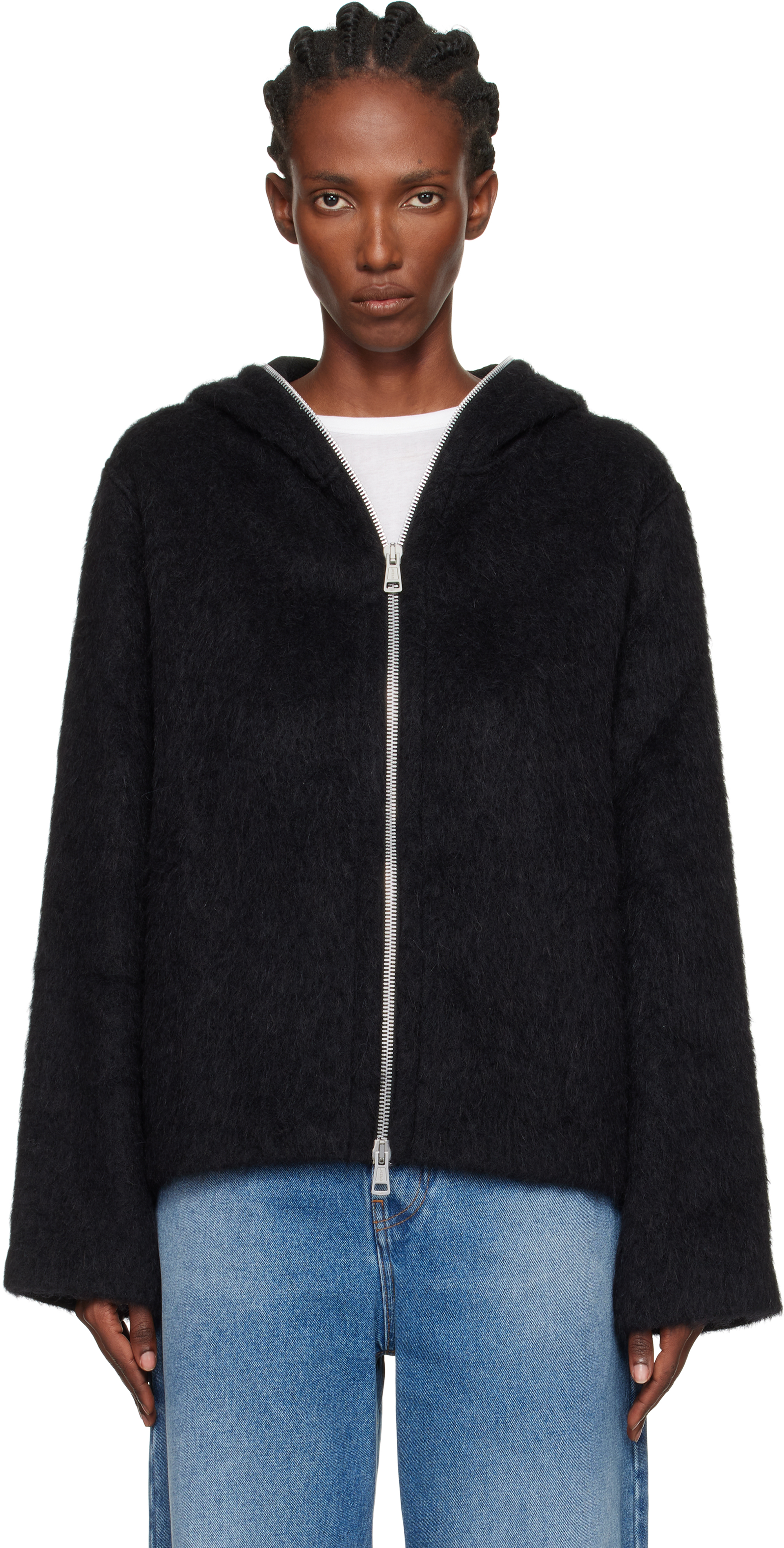 Our Legacy Black Full Zip Hoodie In Black