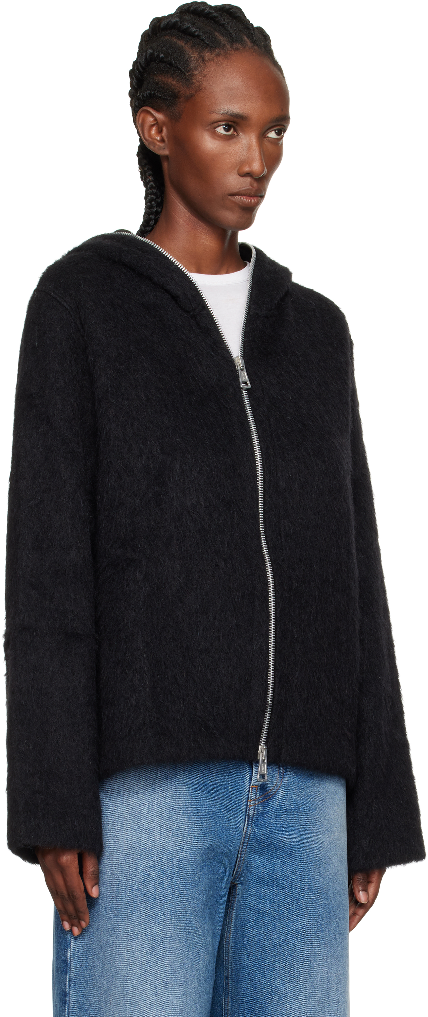 Our Legacy Black Full Zip Hoodie In Black