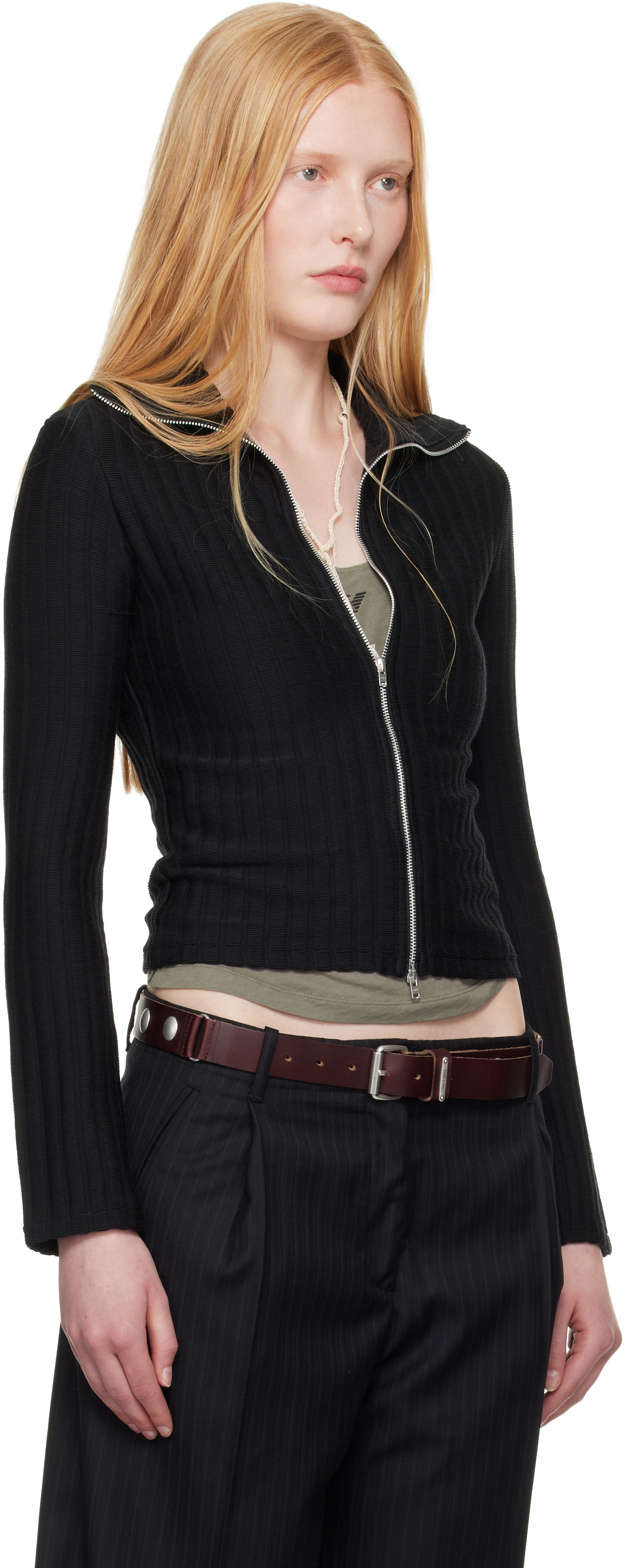 Our Legacy Work Shop Emporio Armani Black Isola Full Zip Jacket