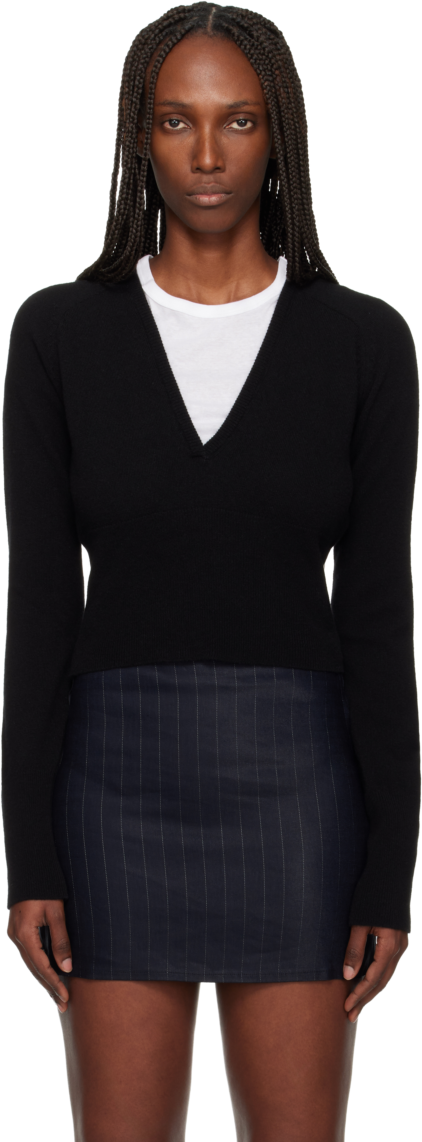 Our Legacy Black Sharp V-neck Sweater In Black