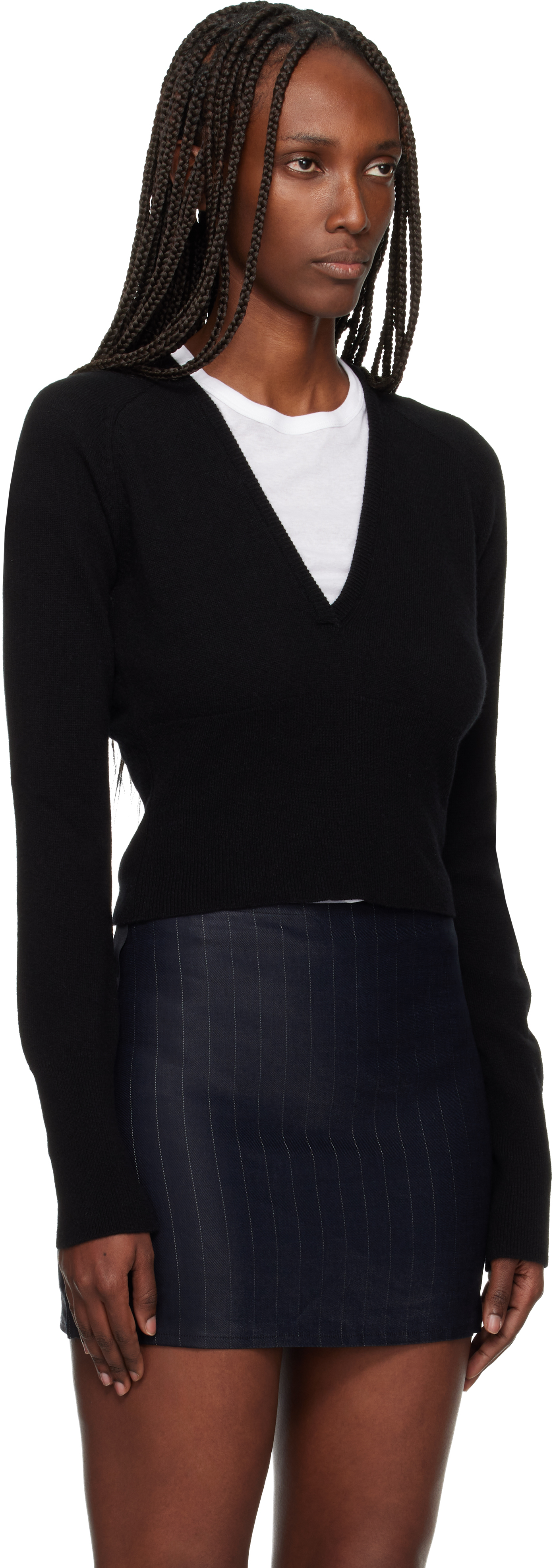 Our Legacy Black Sharp V-neck Sweater In Black