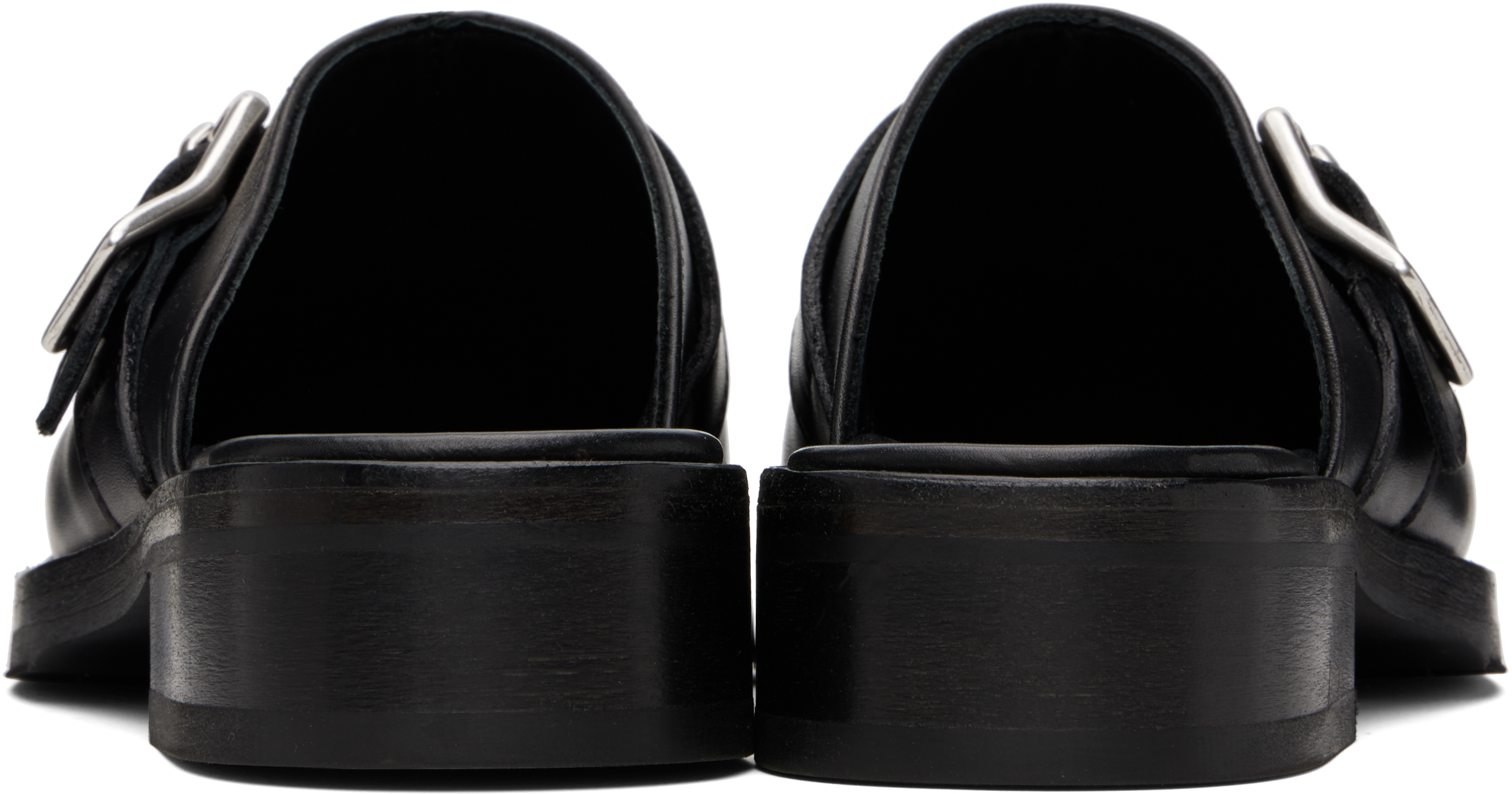 Our Legacy Camion Leather Flat Mules In Black