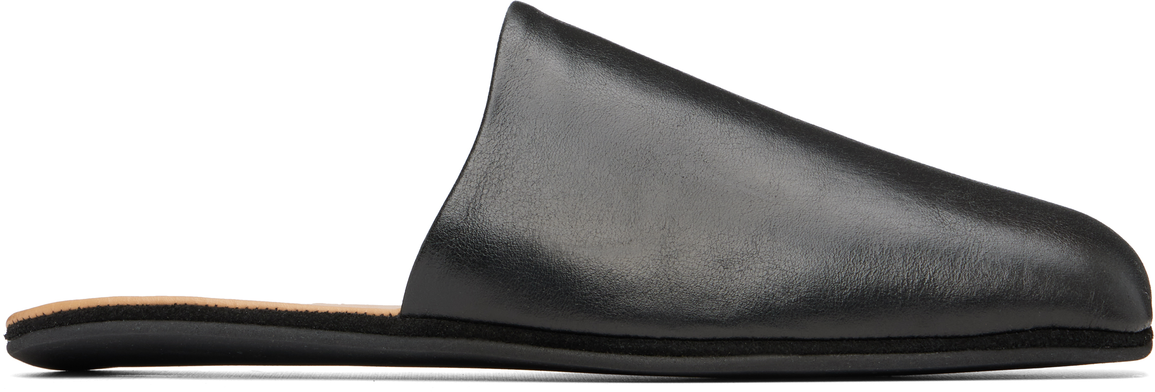Our Legacy Cigarr Black Leather Slippers - NWT Our Legacy Cigarr Slipper Sombre Satin Bovine Men main image 4