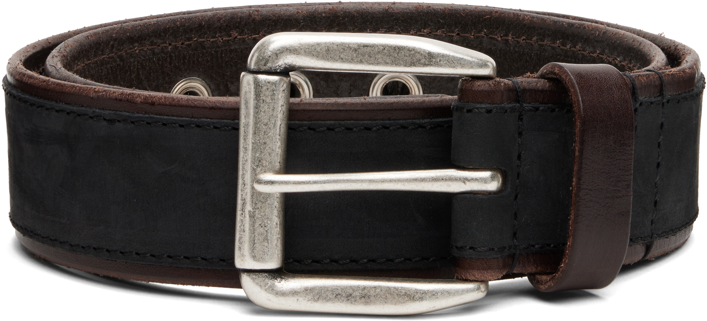 Our Legacy Navy Verge Belt In Brown