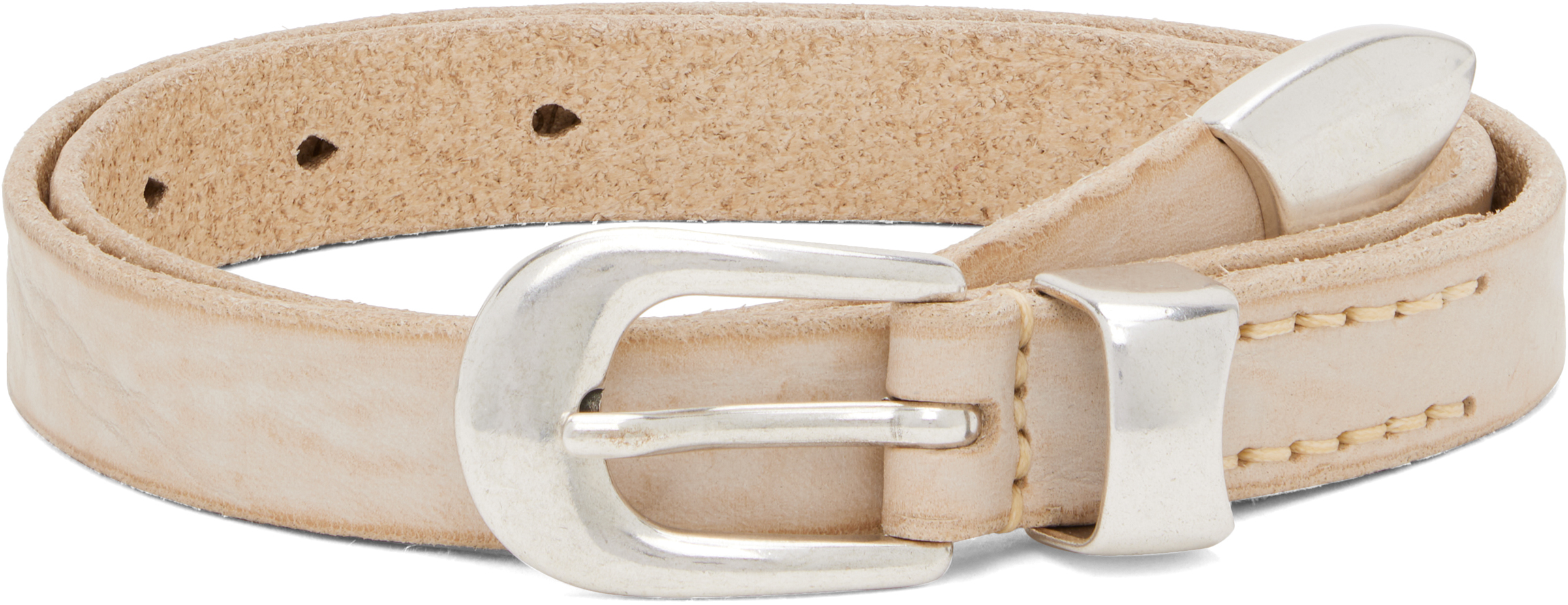 Our Legacy Off-white 2 Cm Belt In Neutral