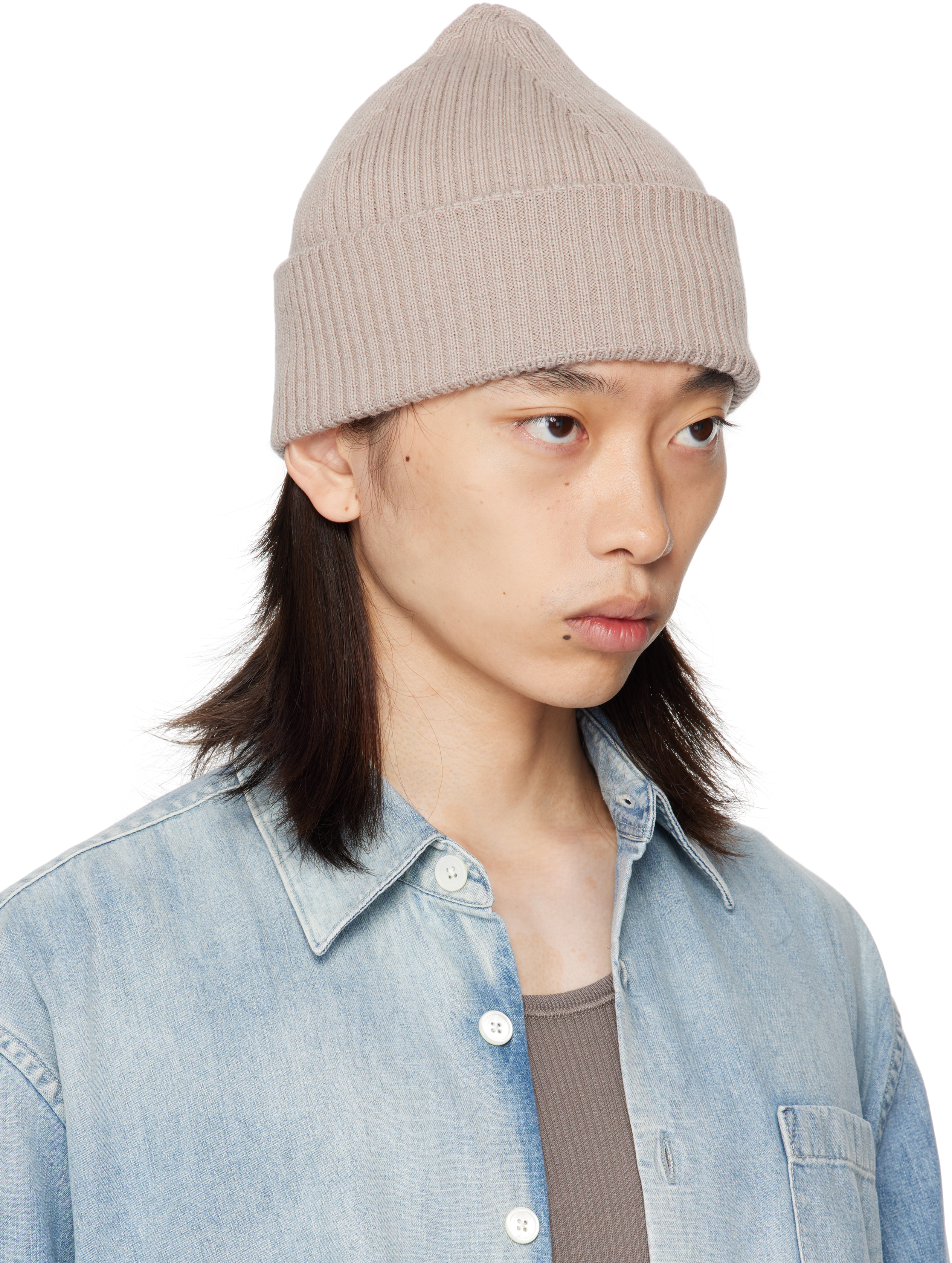 Our Legacy Beige Knit Beanie In Neutral