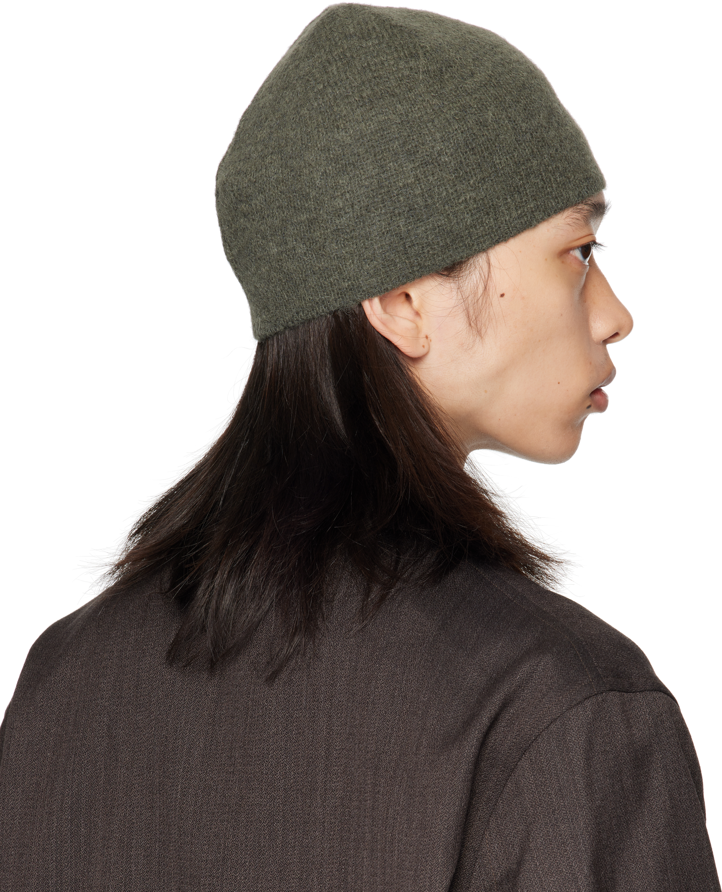 Our Legacy Green Alpaca Beanie In Gray
