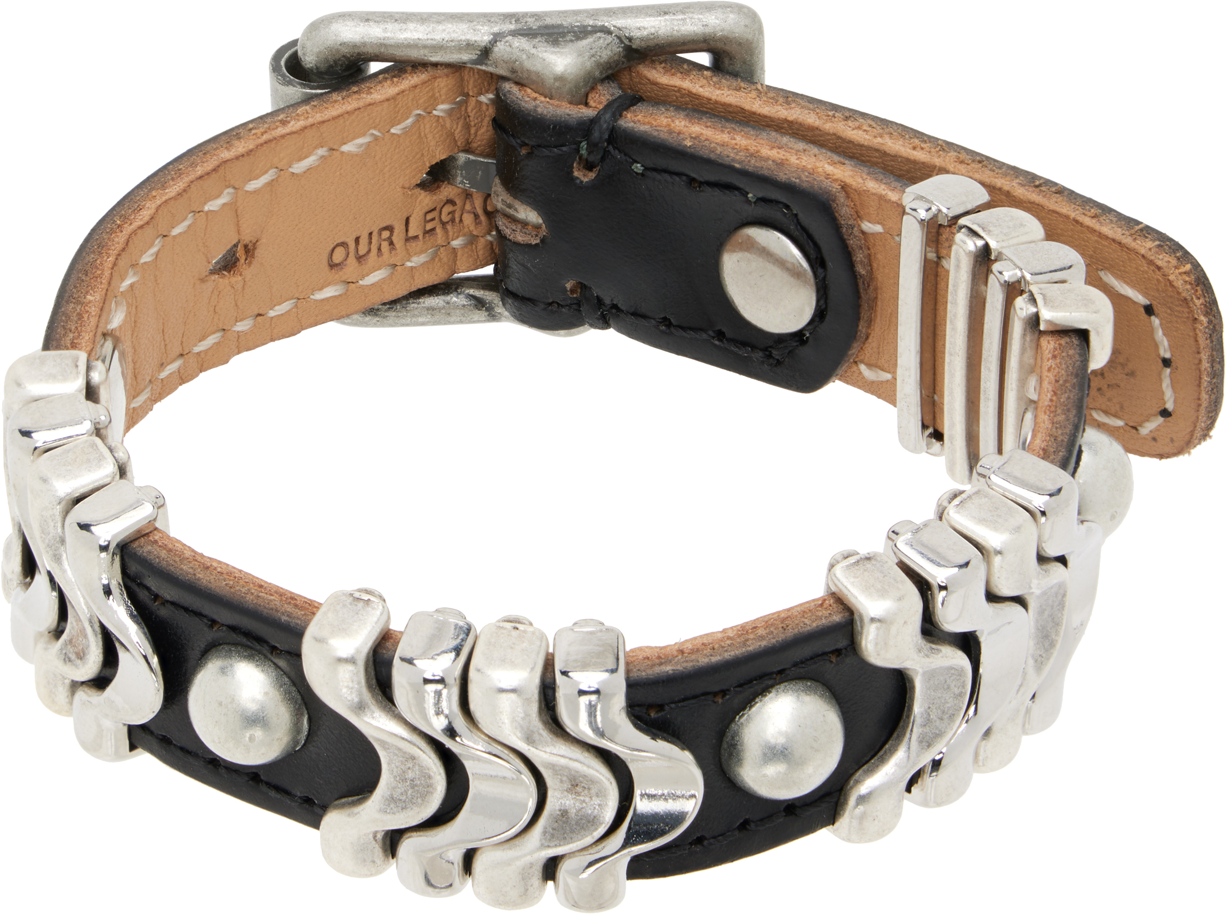 Our Legacy Wave Bracelet In Black