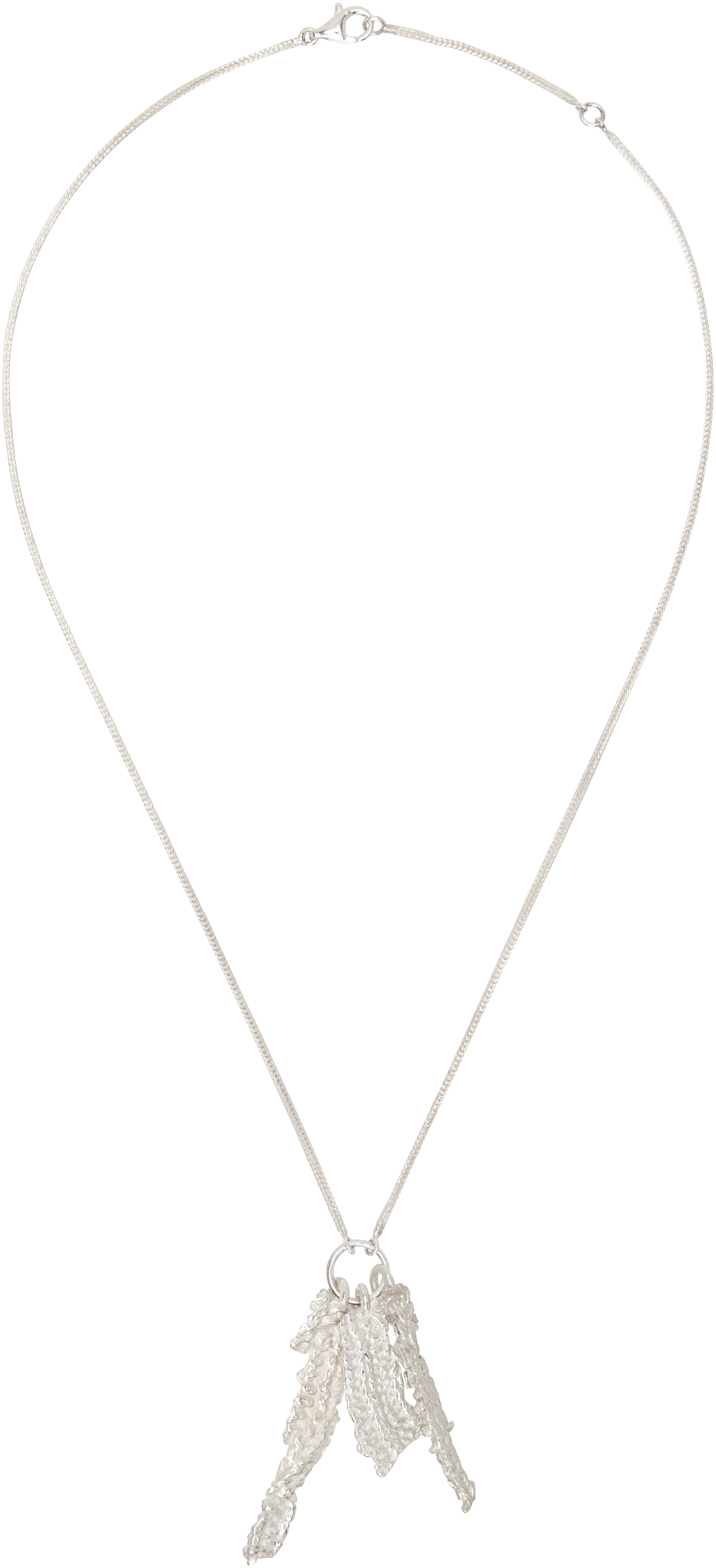 Our Legacy Casted Knit Necklace In Silver
