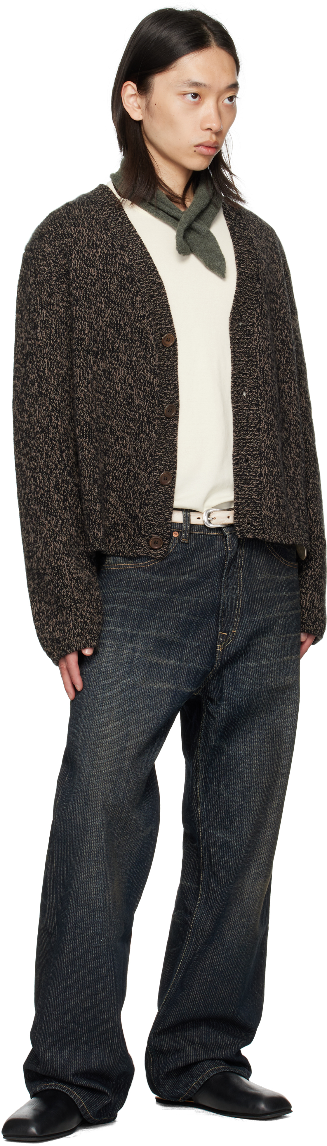 Our Legacy Green Miniature Scarf In Gray