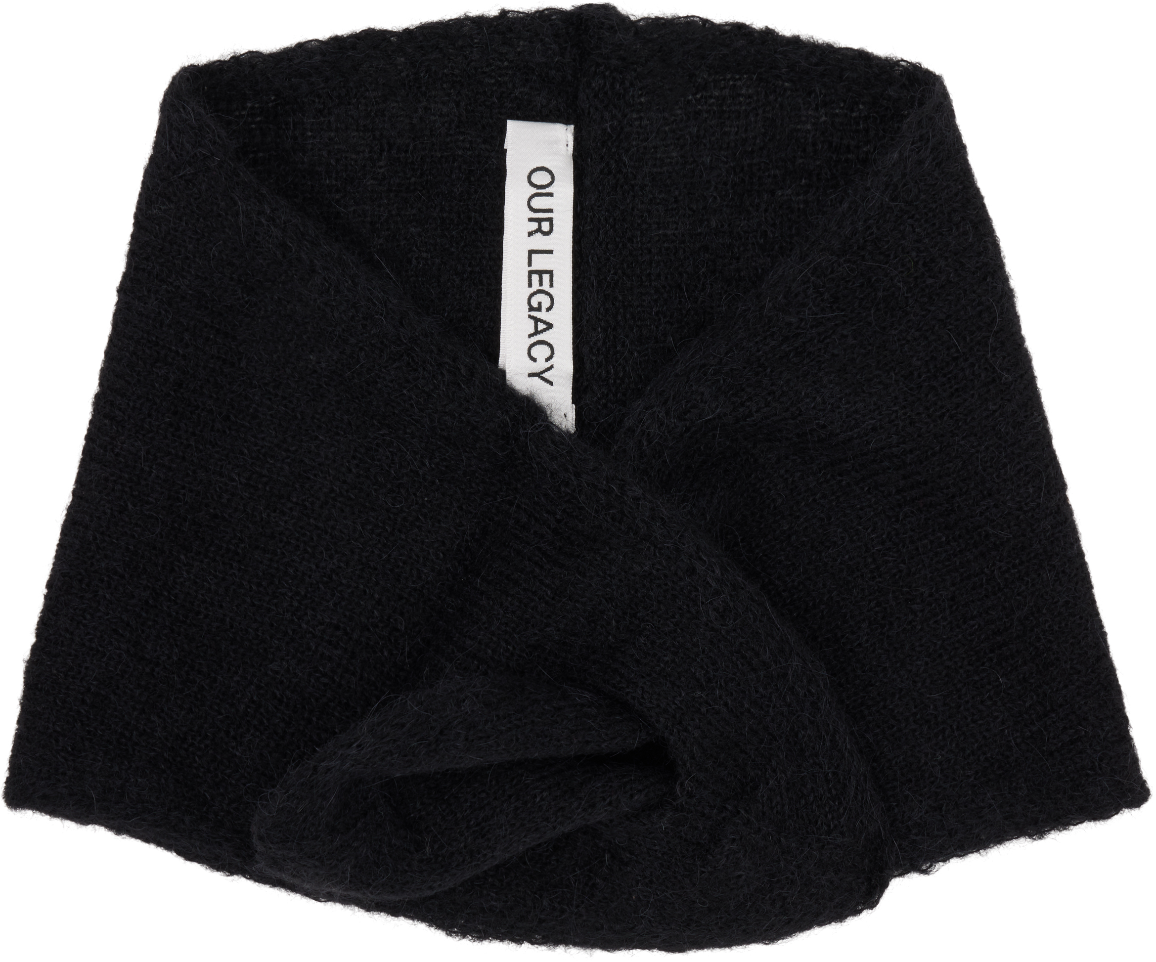 Our Legacy Wool Blend Scarf Loop Detail In Black