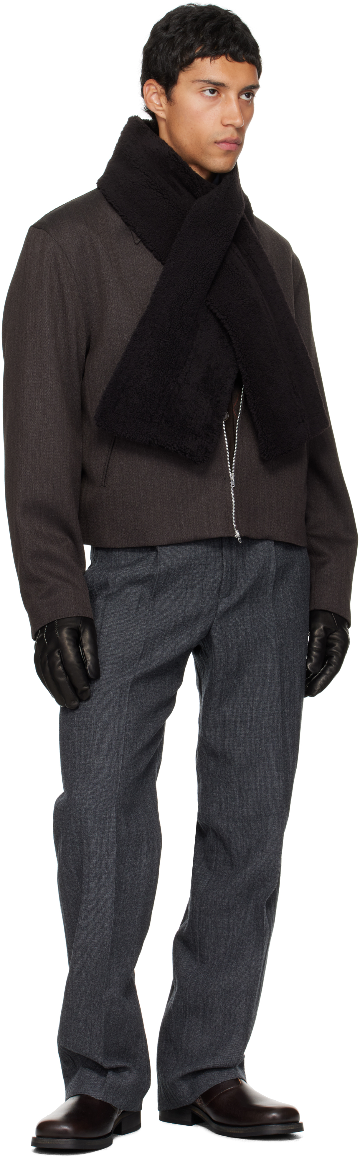 Our Legacy Rectangular Wool Scarf In Black