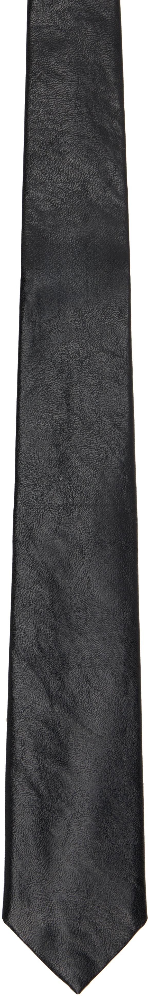 小物 OUR LEGACY Black Real Fake Leather tie Our Legacy - Tie Black Real Fake Leather