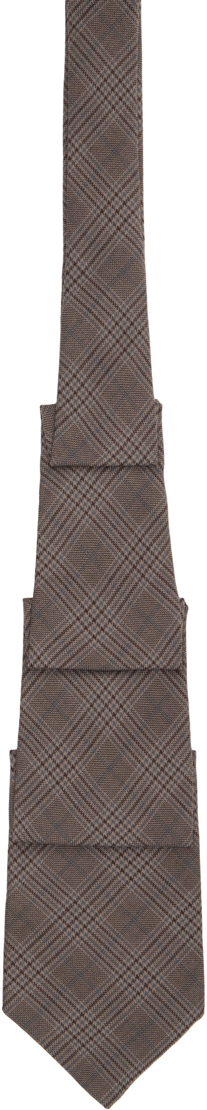 Our Legacy Brown Pleated Tie