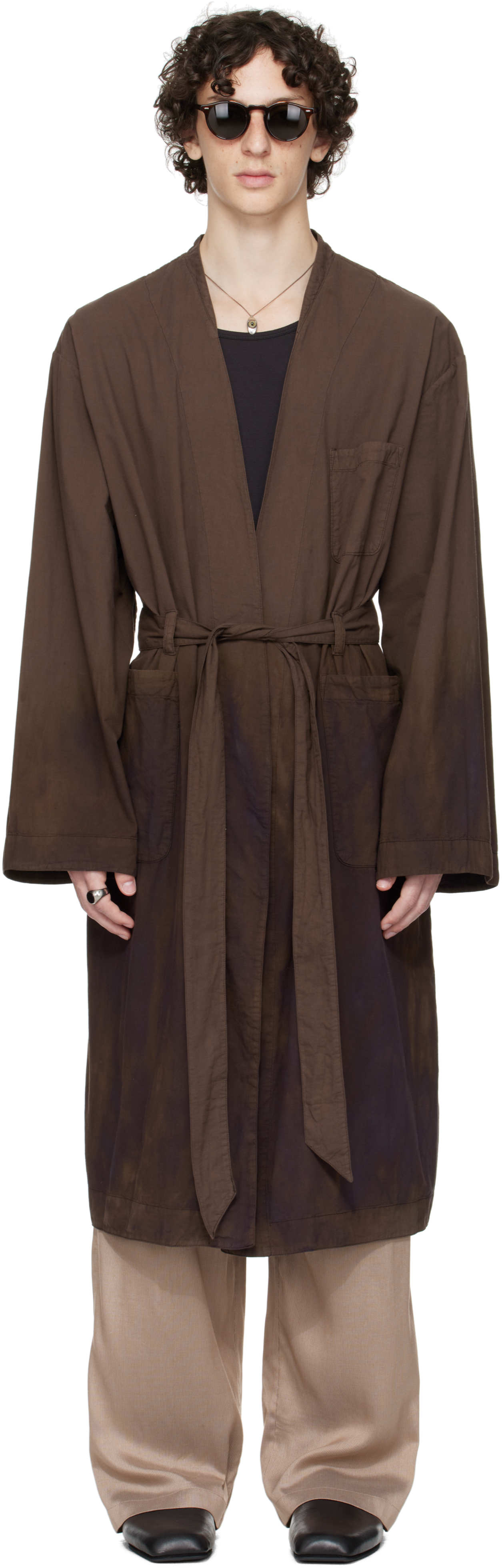 WORK SHOP Emporio Armani Brown Toga Coat