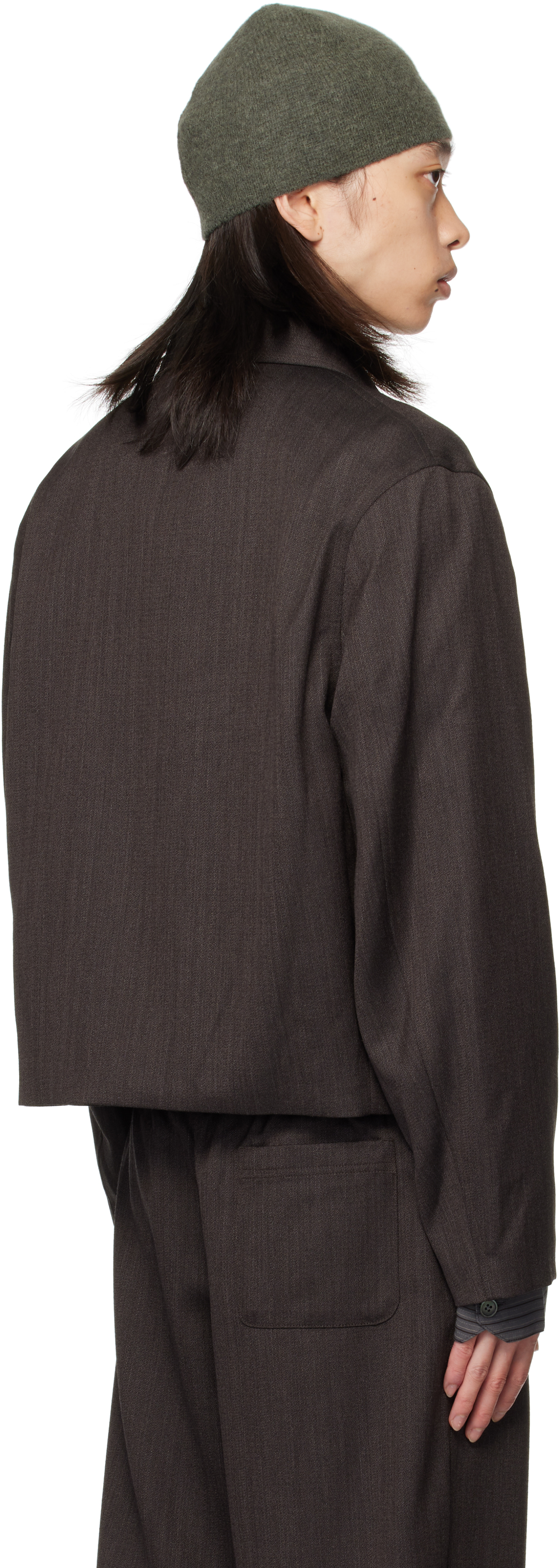 Our Legacy Zip-front Textured Jacket In Brown