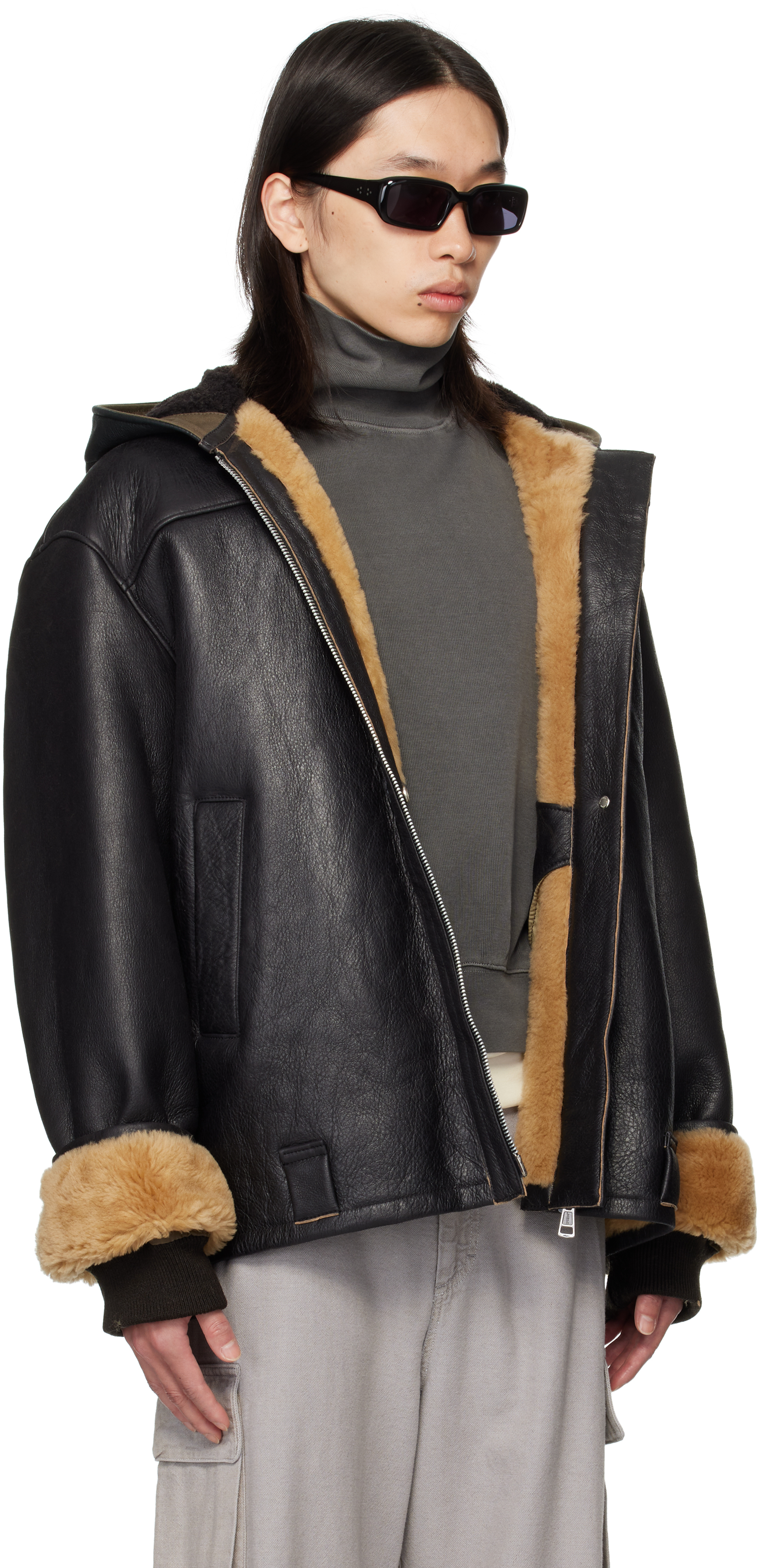 Our Legacy Black Blizzard Shearling Jacket In Black