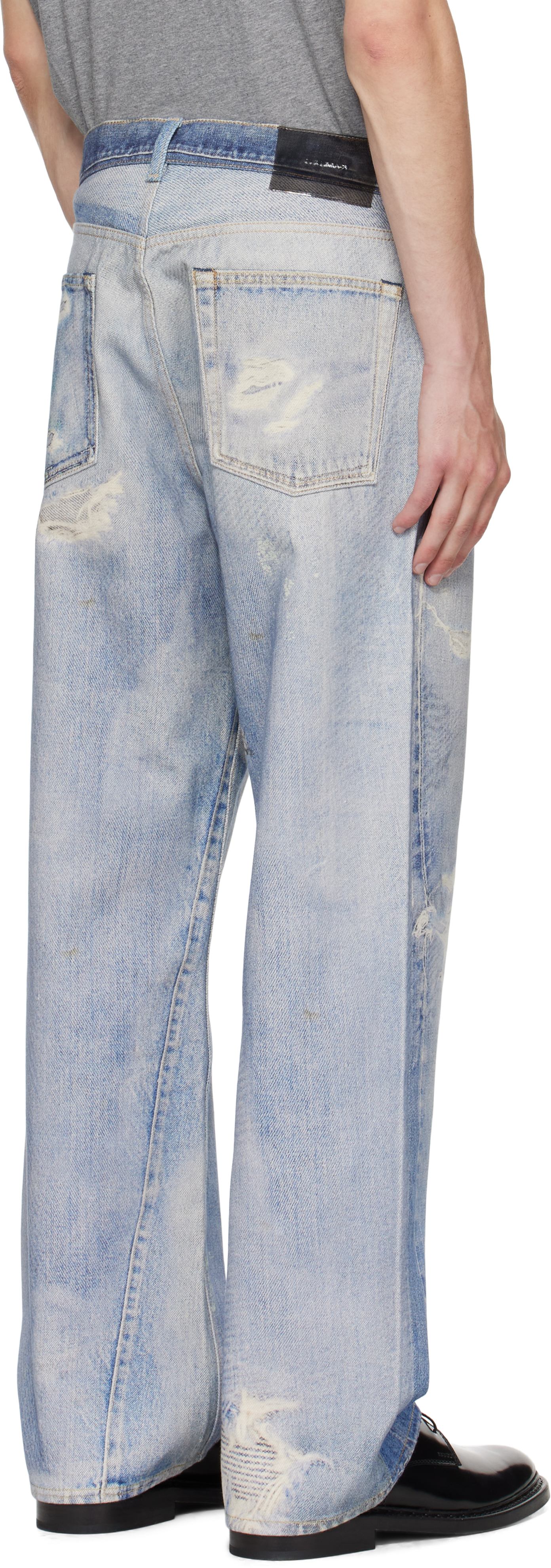 Our Legacy Light Blue Ripped Faded Jeans In Blue