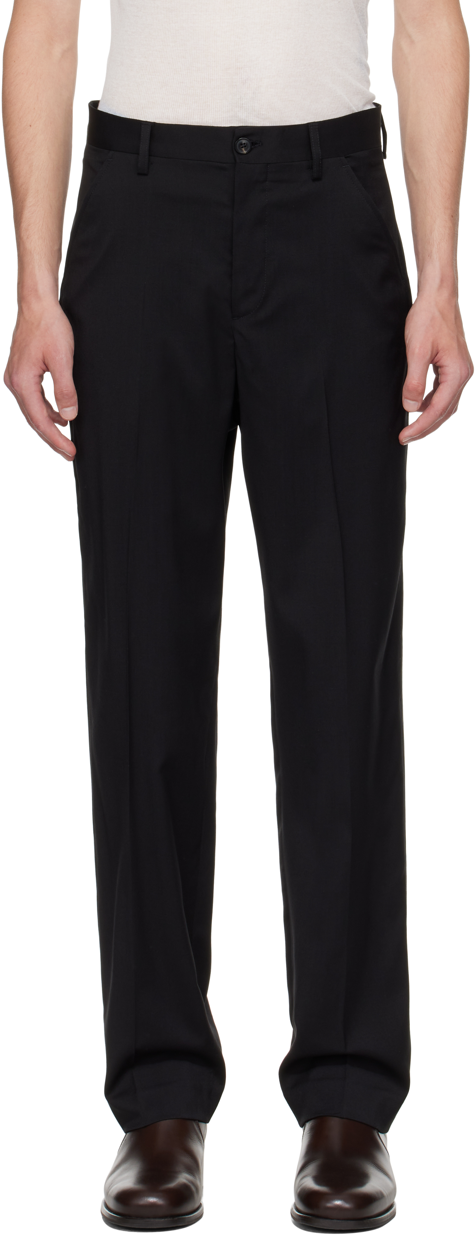 Our Legacy Chino 22 Virgin Wool Trousers In Black