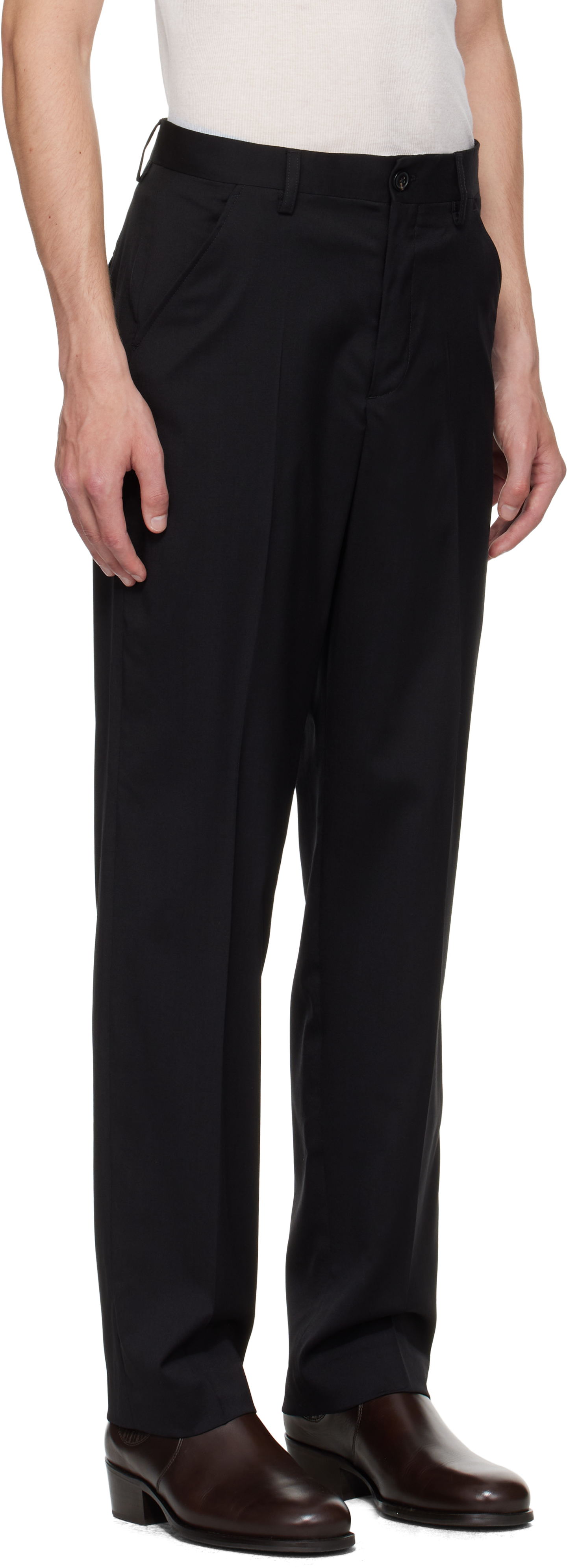 Our Legacy Chino 22 Virgin Wool Trousers In Black