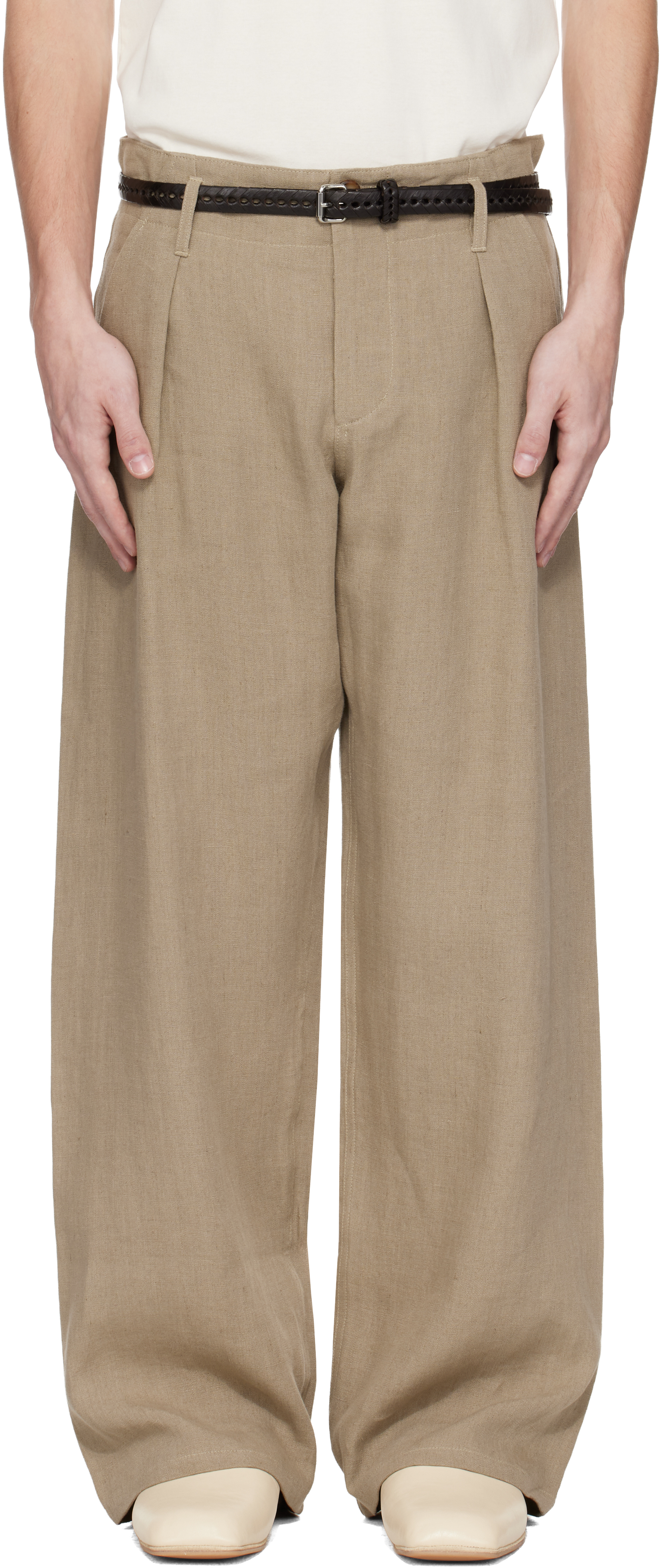 WORK SHOP Emporio Armani Beige Carico Trousers