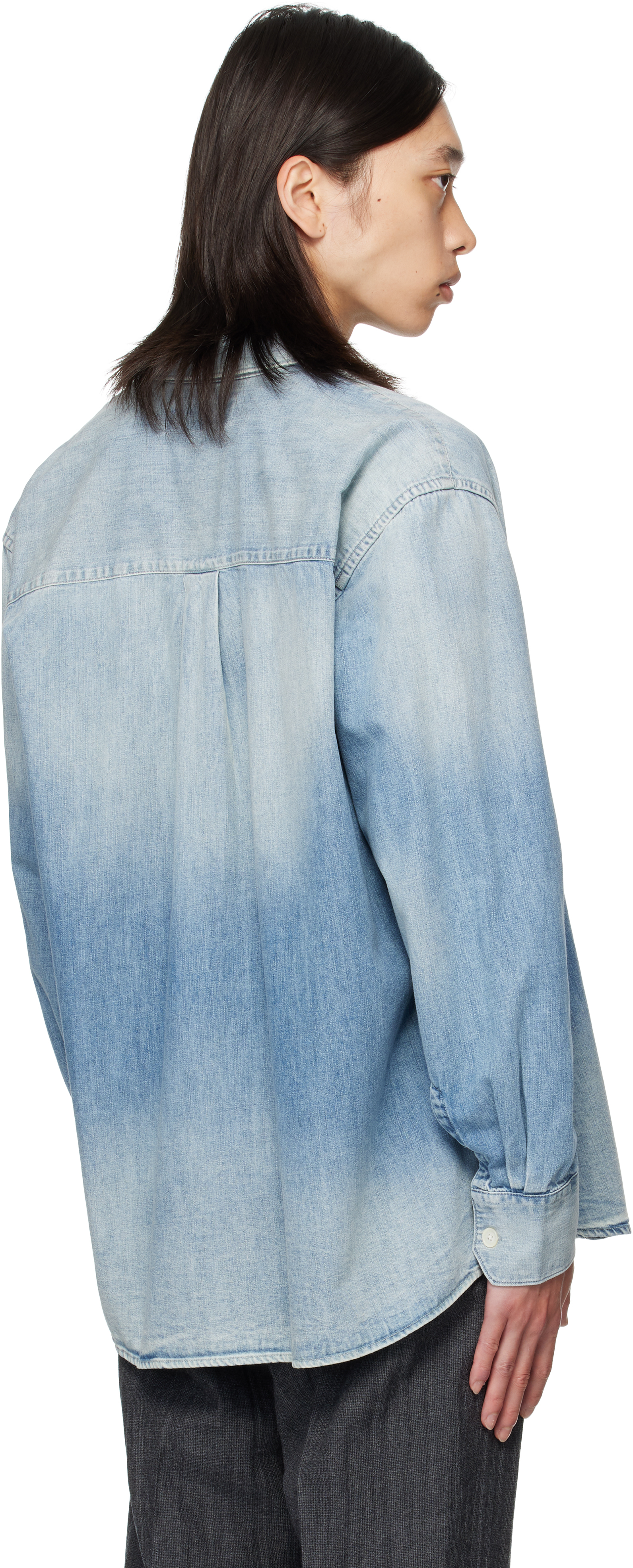 Our Legacy Long Sleeve Button-down Shirt Featuring Pocket In Blue