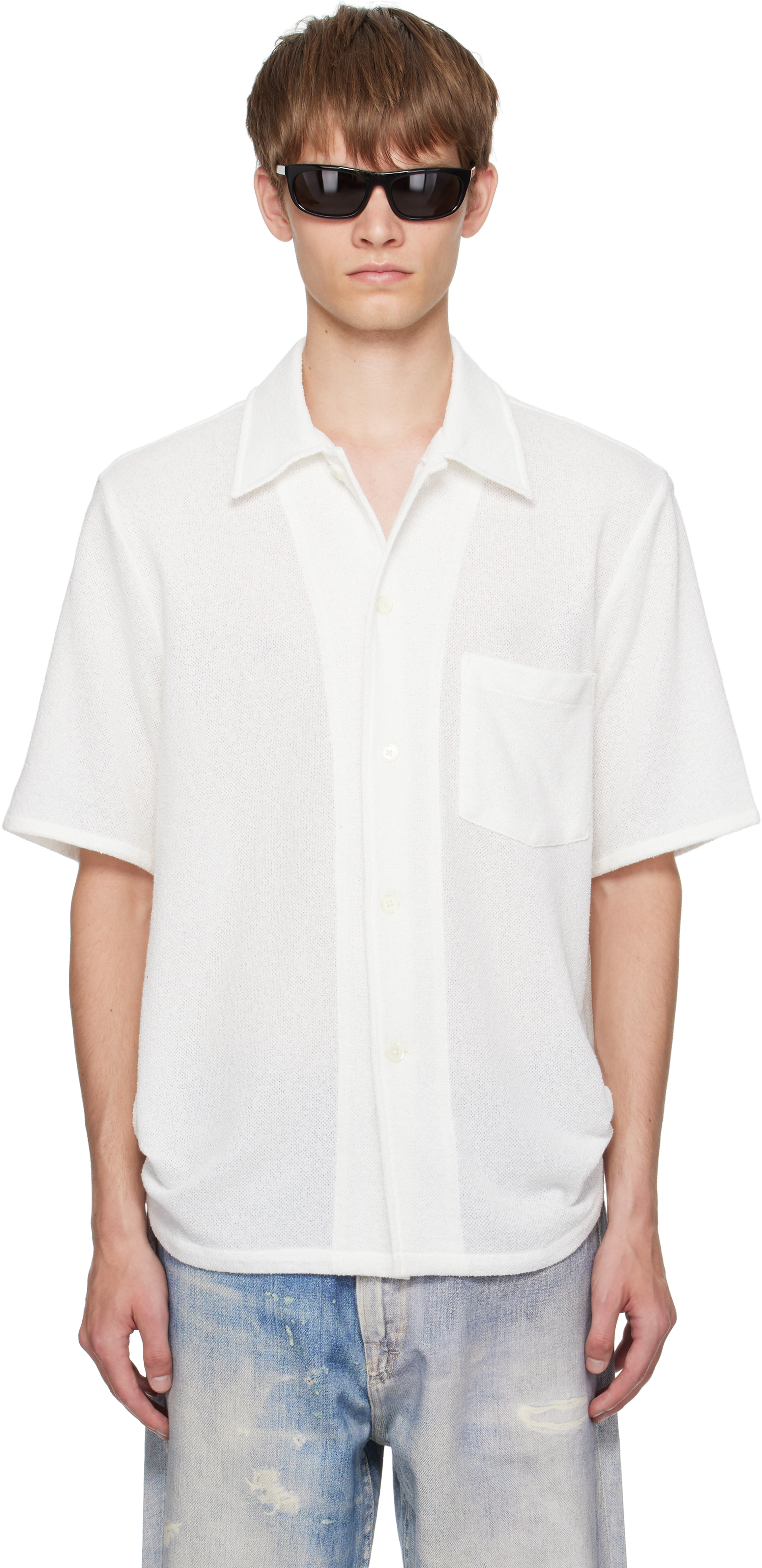 Our Legacy White Box Shortsleeve Shirt In White