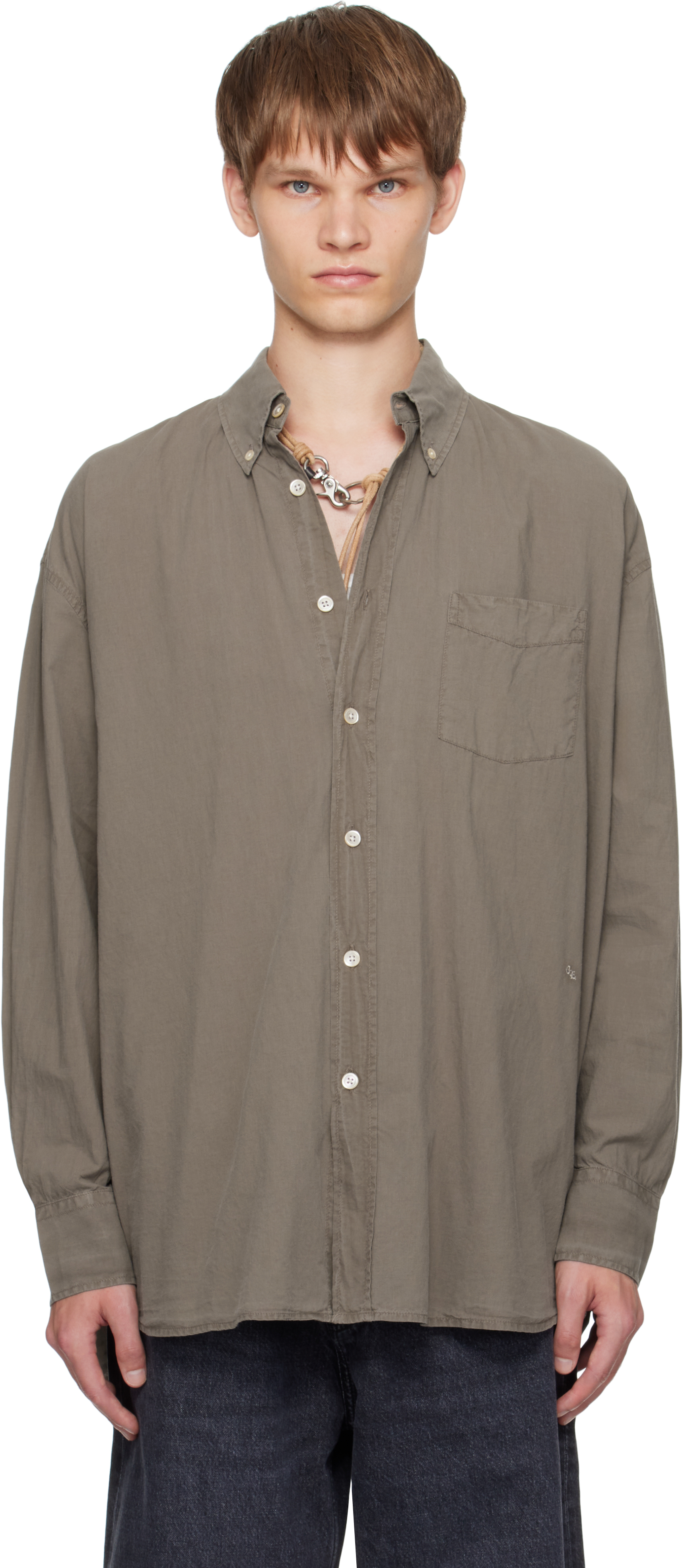 OUR LEGACY: Taupe Borrowed BD Shirt | SSENSE