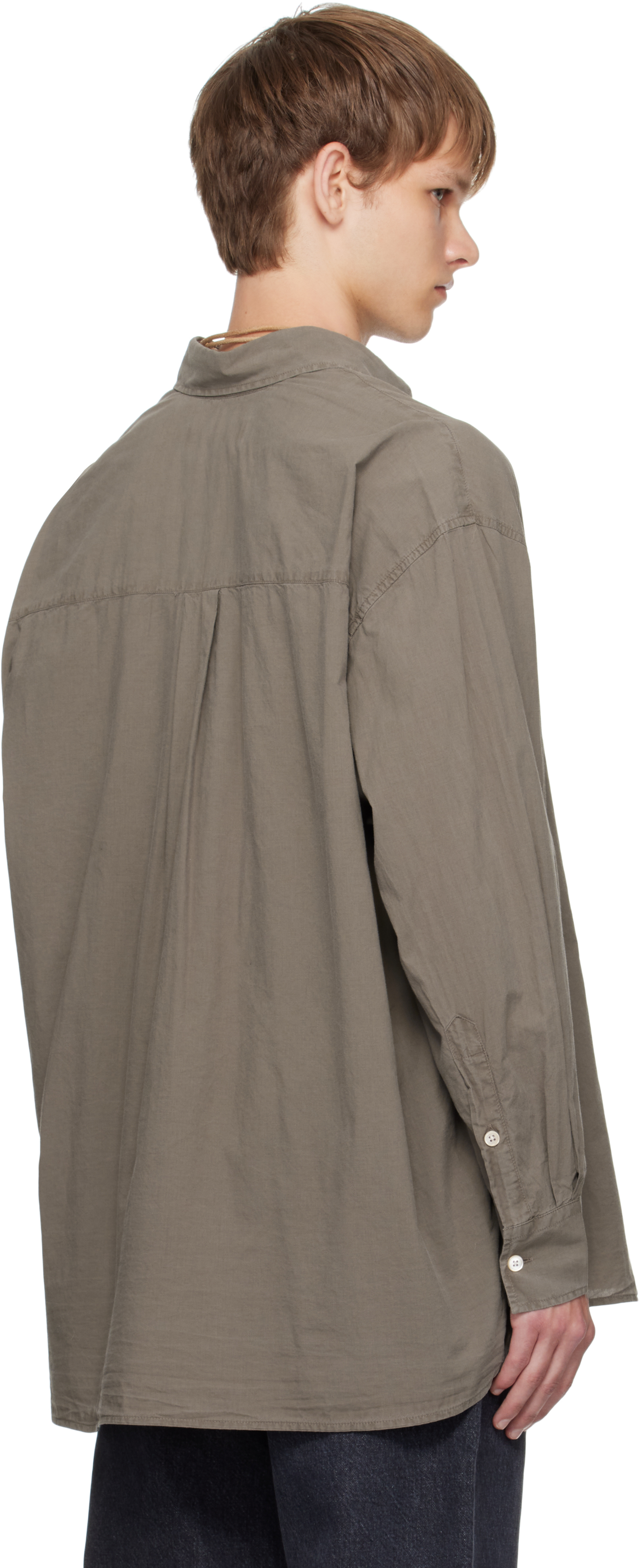 Our Legacy Borrowed Button-down Collar Cotton-voile Shirt In Brown