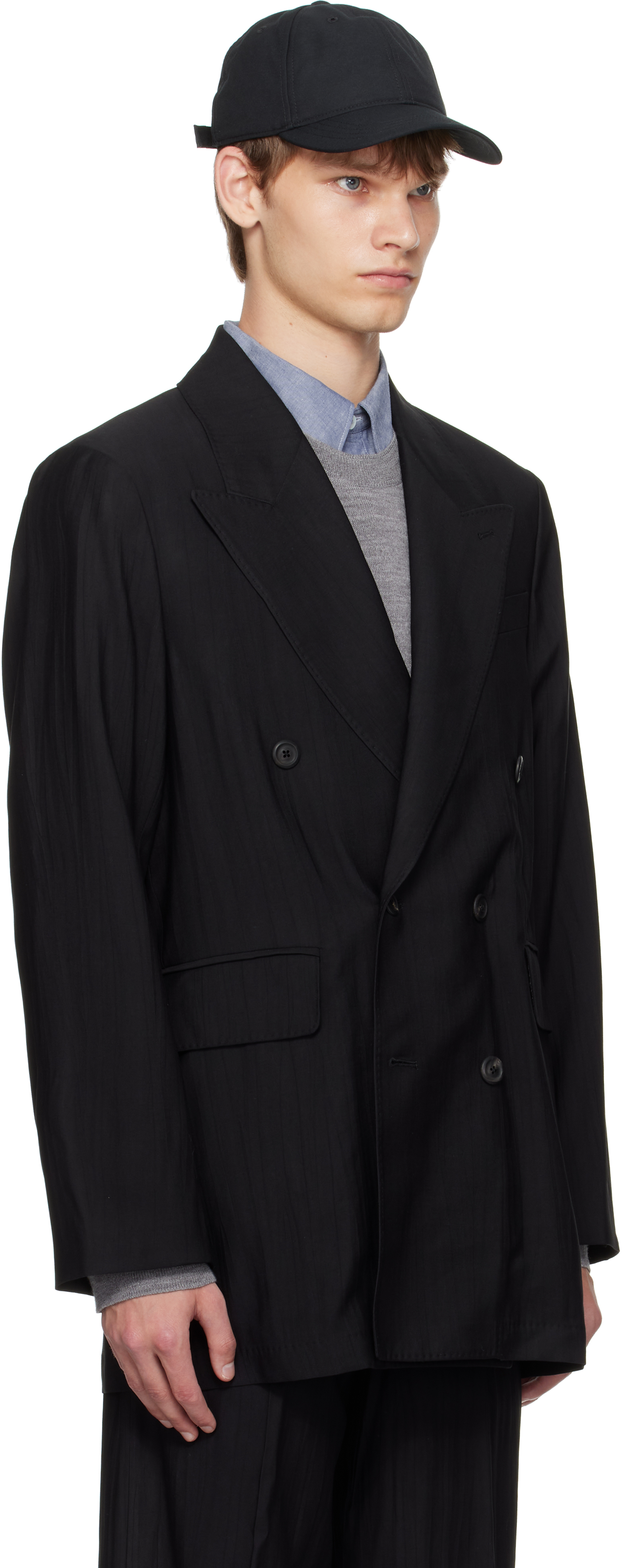 Our Legacy Black Sharp Db Blazer In Blue